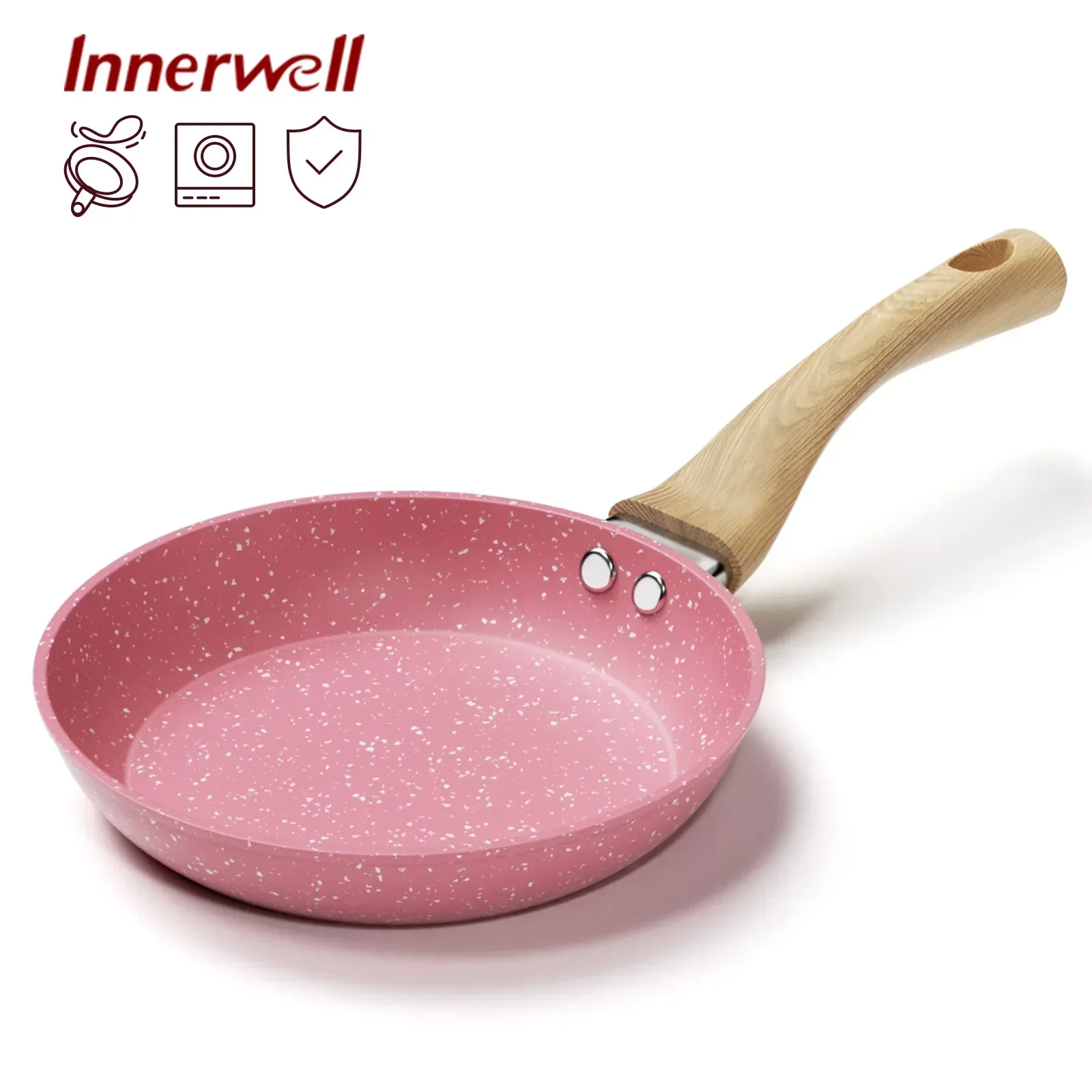 Innerwell 8-Inch Nonstick Granitic Frying Pan with Ergonomic Bakelite Handle - Image 8