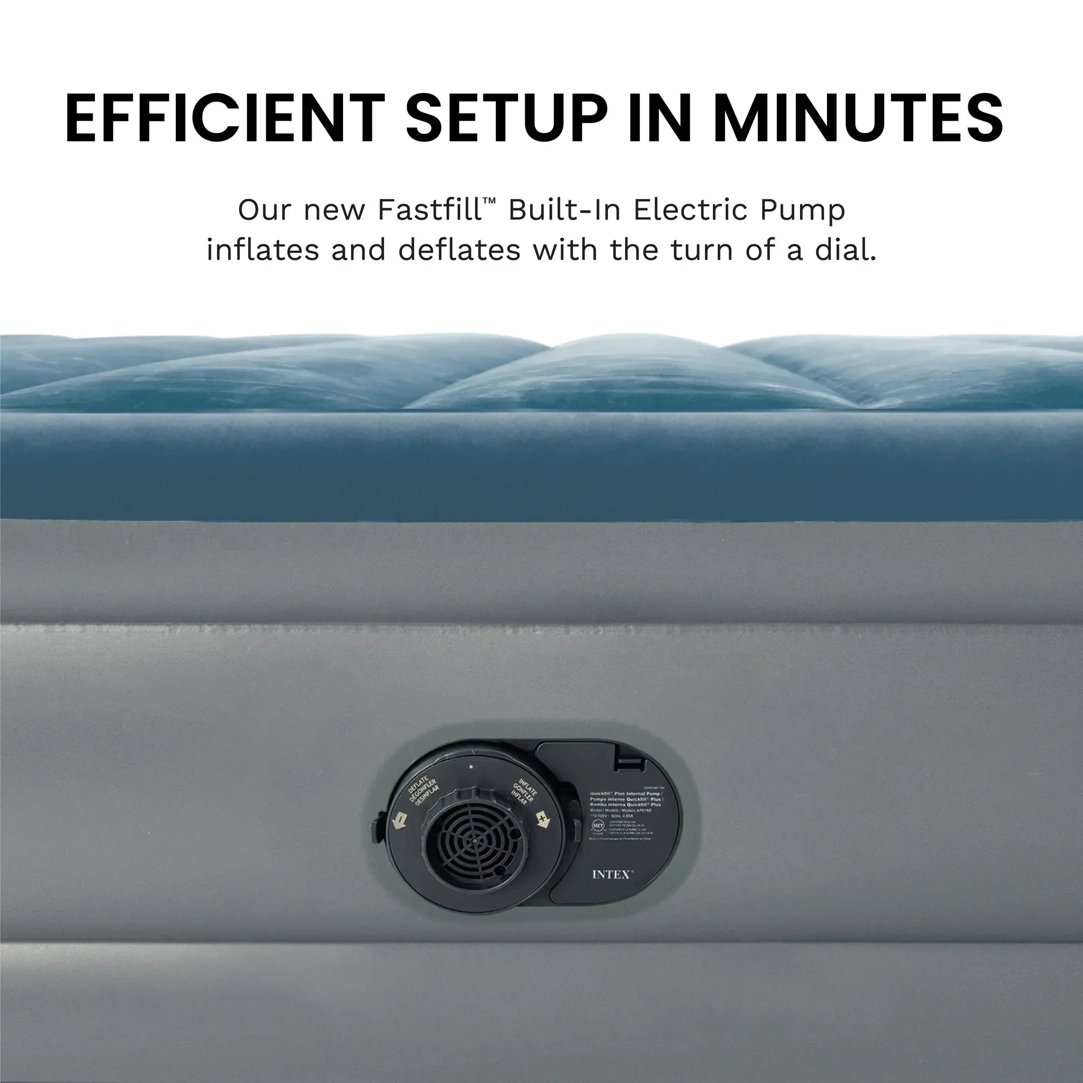Intex 15" Twin Essential Rest Dura-Beam Airbed Mattress with Built-in Pump - Image 3