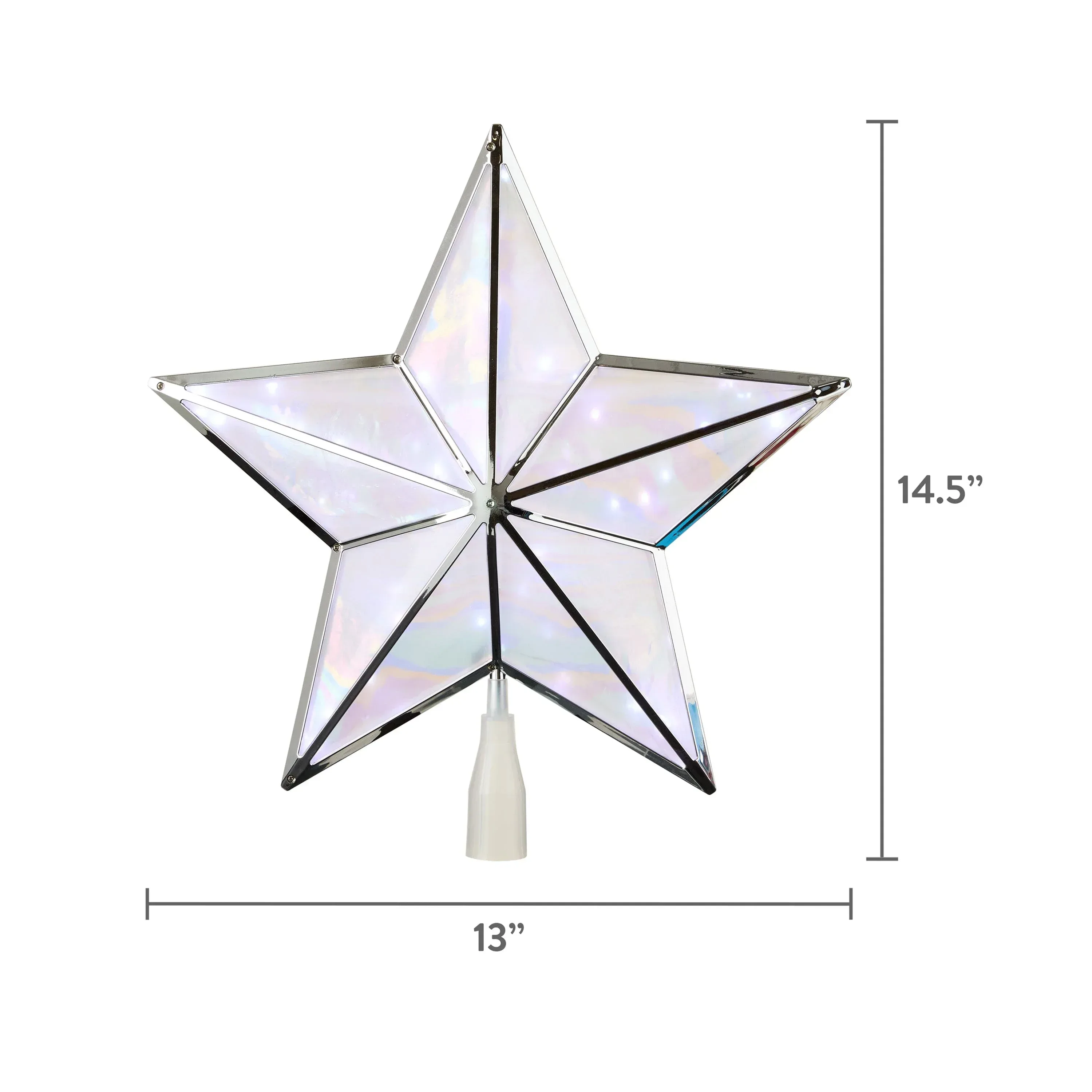 Iridescent Star Battery Operated LED Christmas Tree Topper, 14.75", by Holiday Time - Image 2