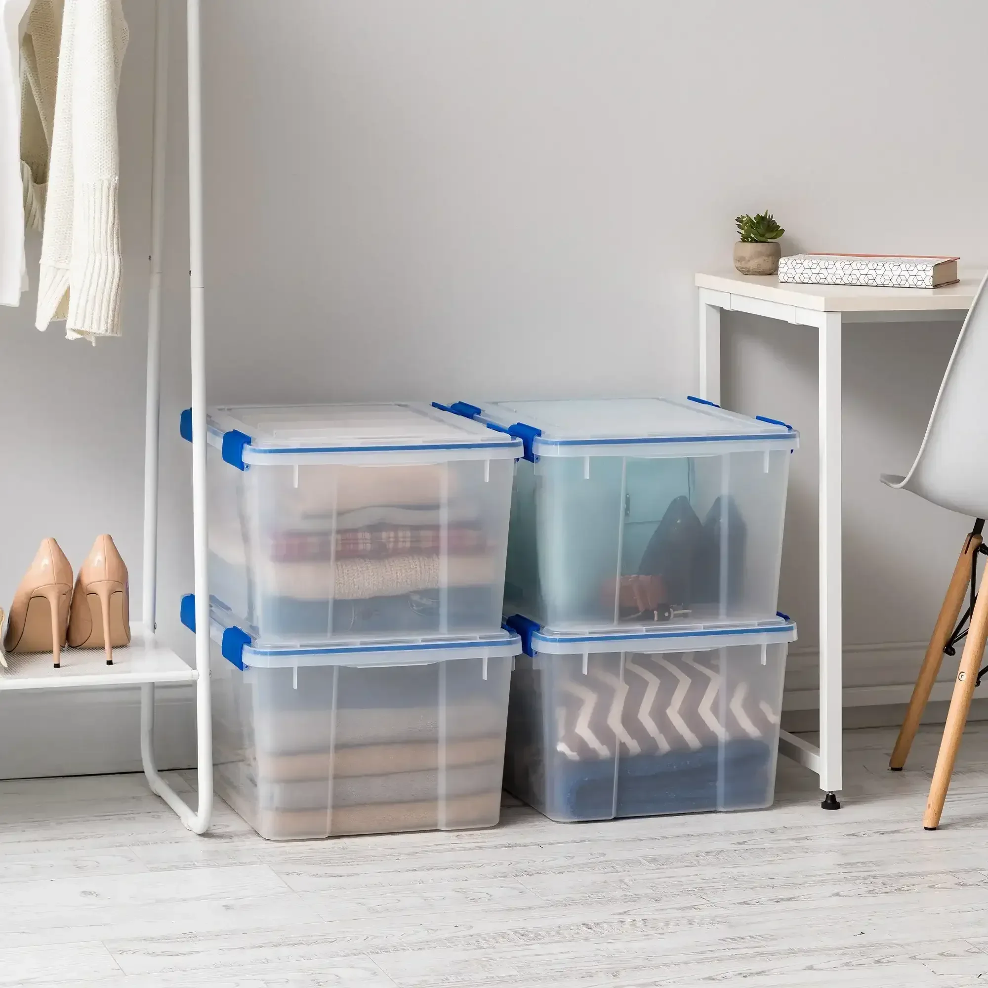IRIS 44 Quart WeatherPro-Seal Storage Bin, 4-pack - Image 4