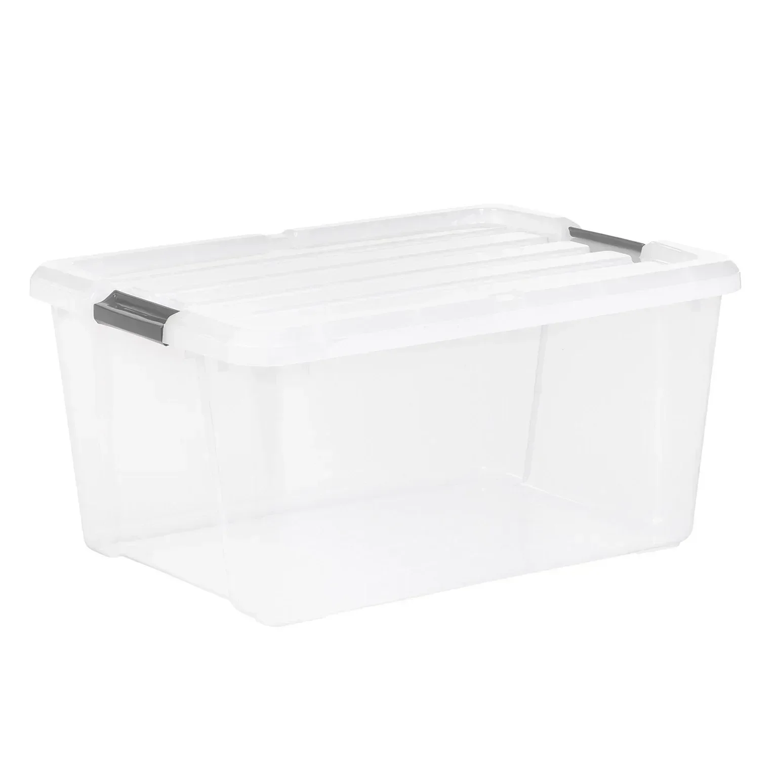 IRIS 45QT Clear Storage Bin with Buckles, 6-pack - Image 4
