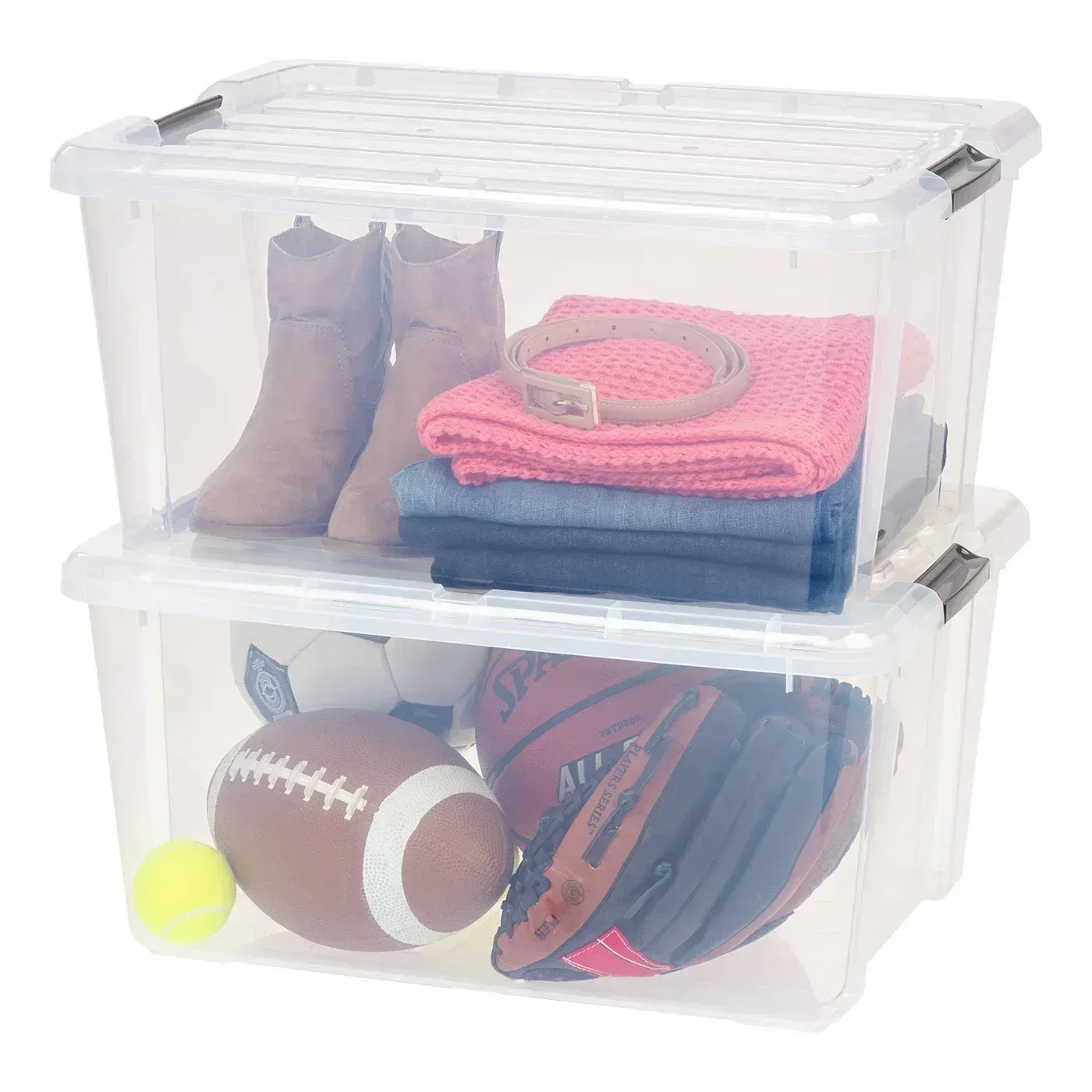IRIS 45QT Clear Storage Bin with Buckles, 6-pack - Image 6