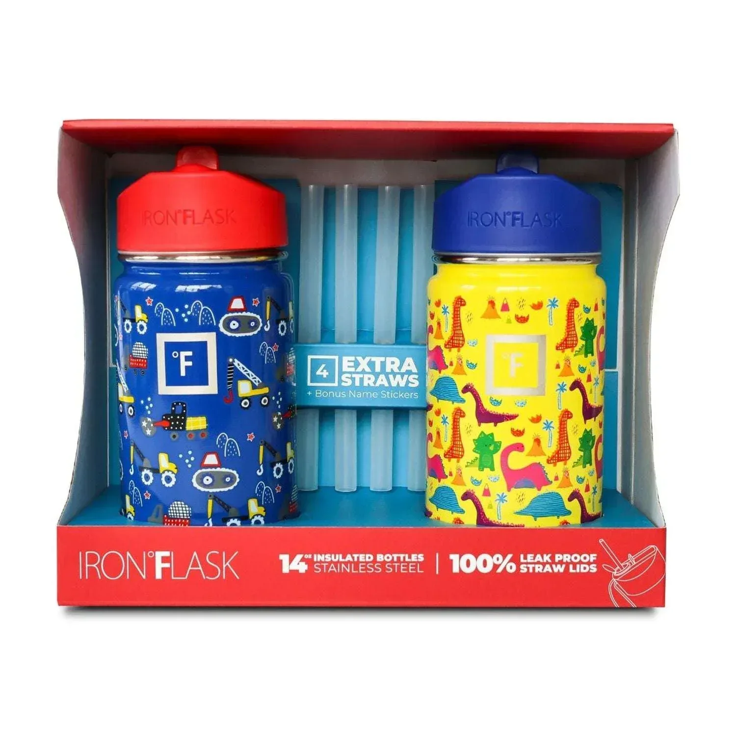 Iron Flask Kids 14-oz BPA Free Stainless Steel Insulated Water Bottles, 2 Pack, - Image 2