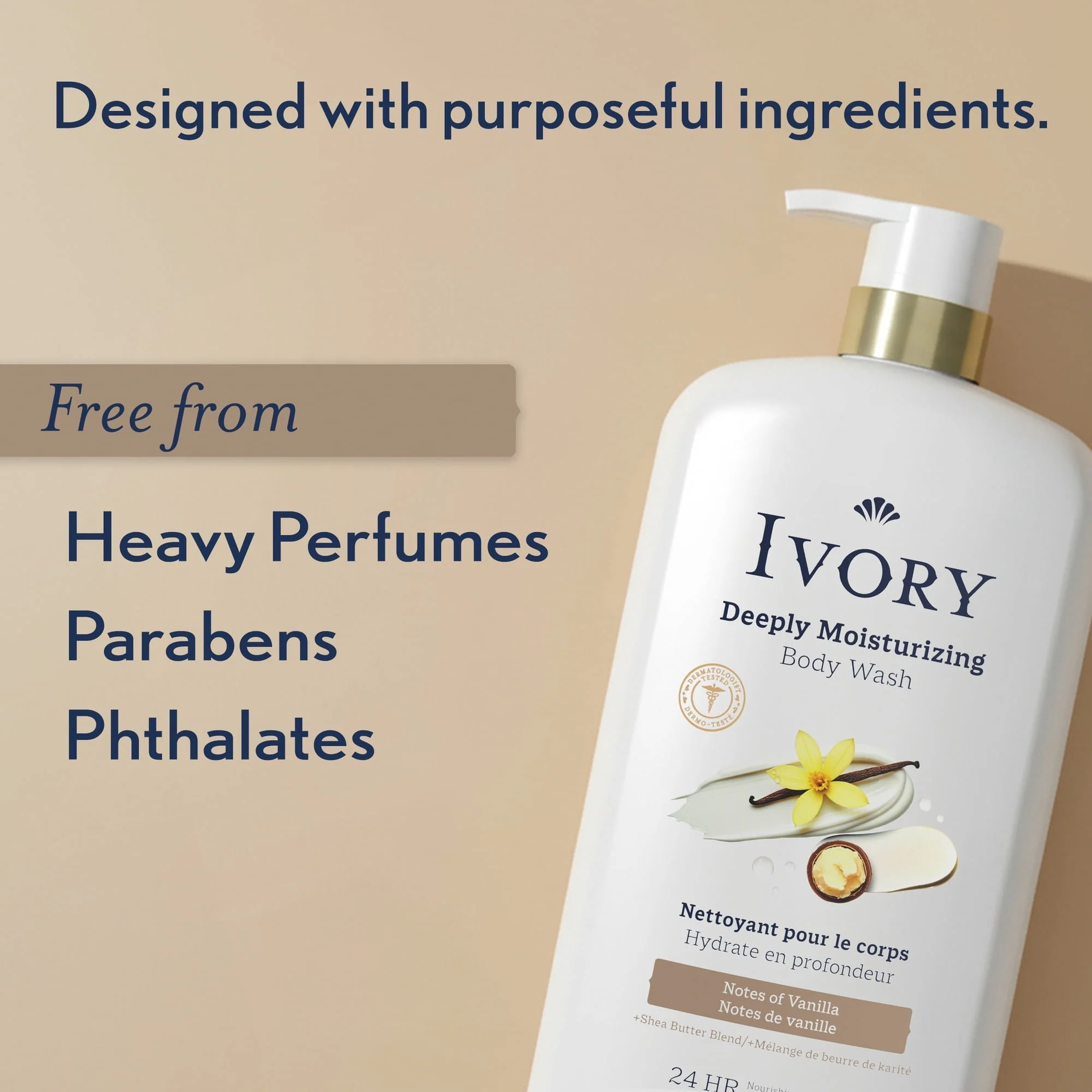 Ivory Deeply Moisturizing Body Wash, Notes of Vanilla Scent, 798 ml - Image 6