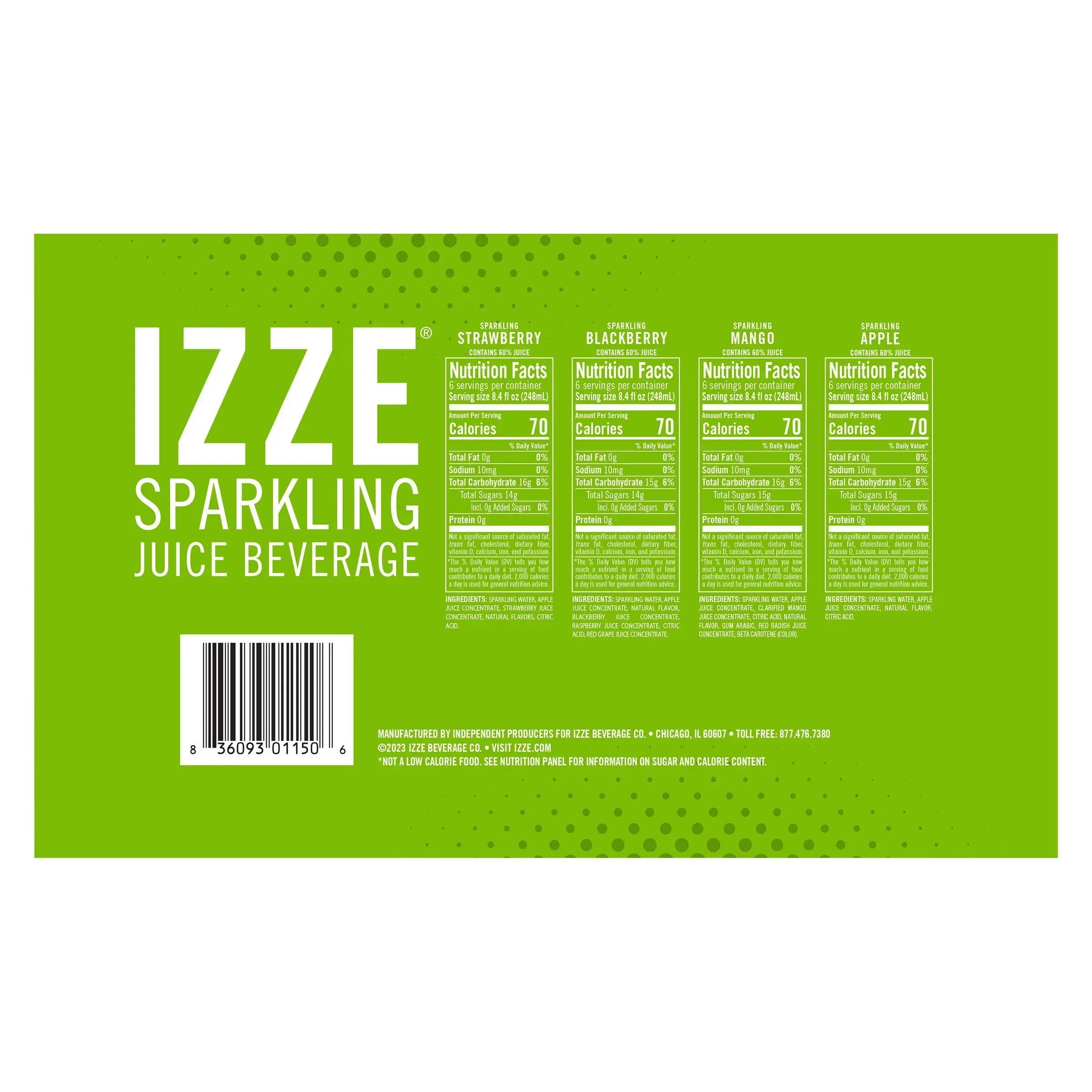 IZZE, Sparkling Juice Beverage, Variety Pack, 8.4 fl oz, 24-Count - Image 2
