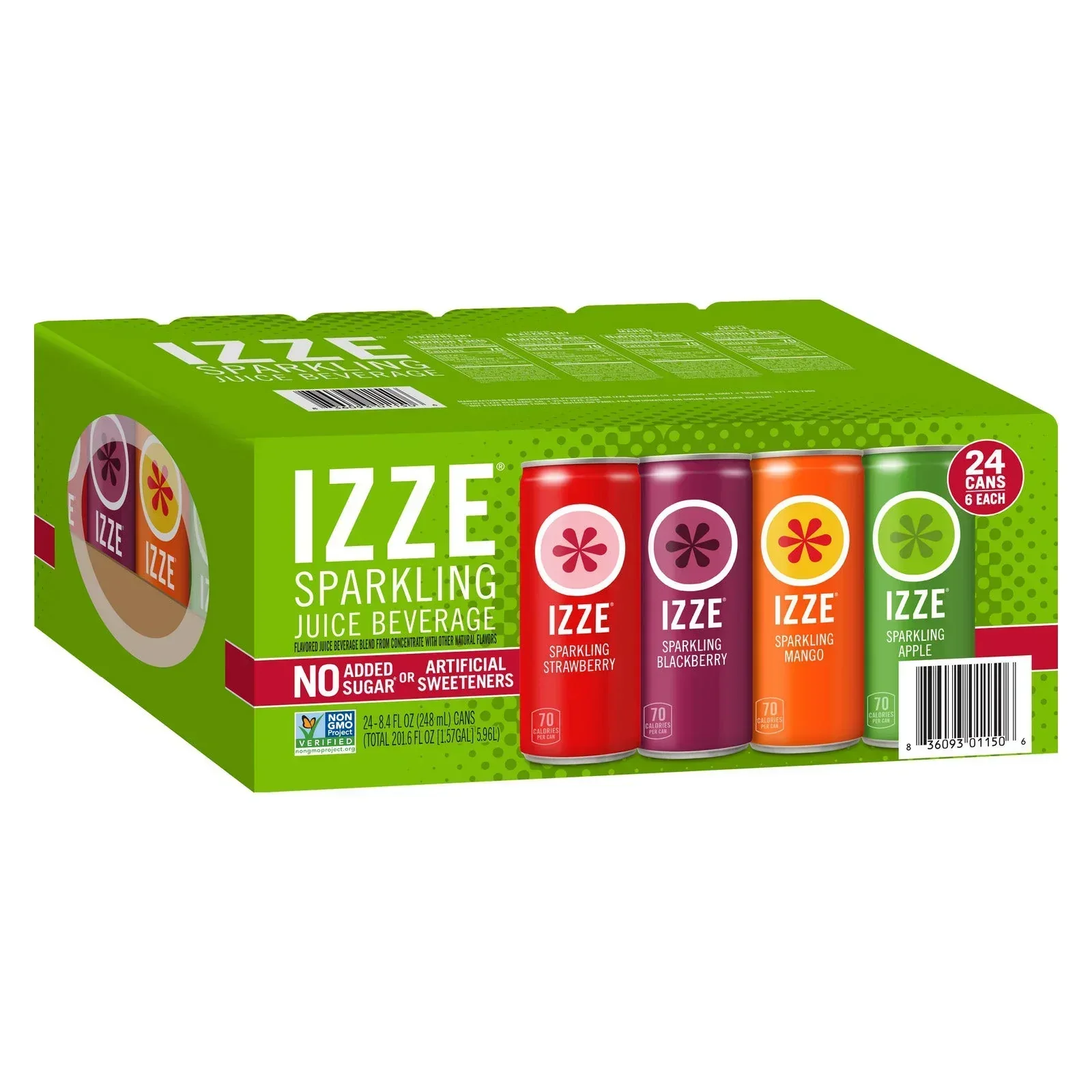 IZZE, Sparkling Juice Beverage, Variety Pack, 8.4 fl oz, 24-Count - Image 3