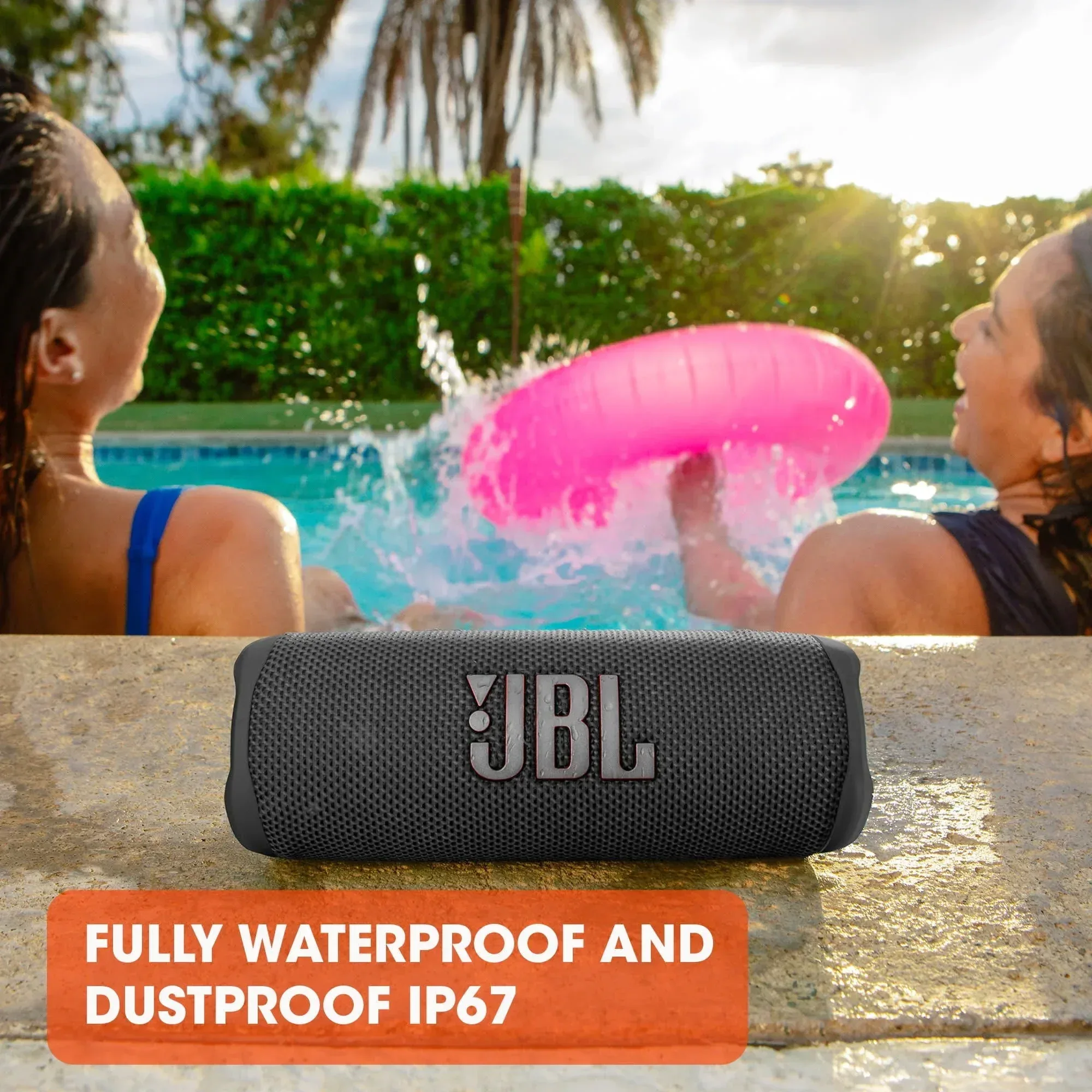 JBL Flip 6 - Portable Waterproof Speaker - Black - Image 3