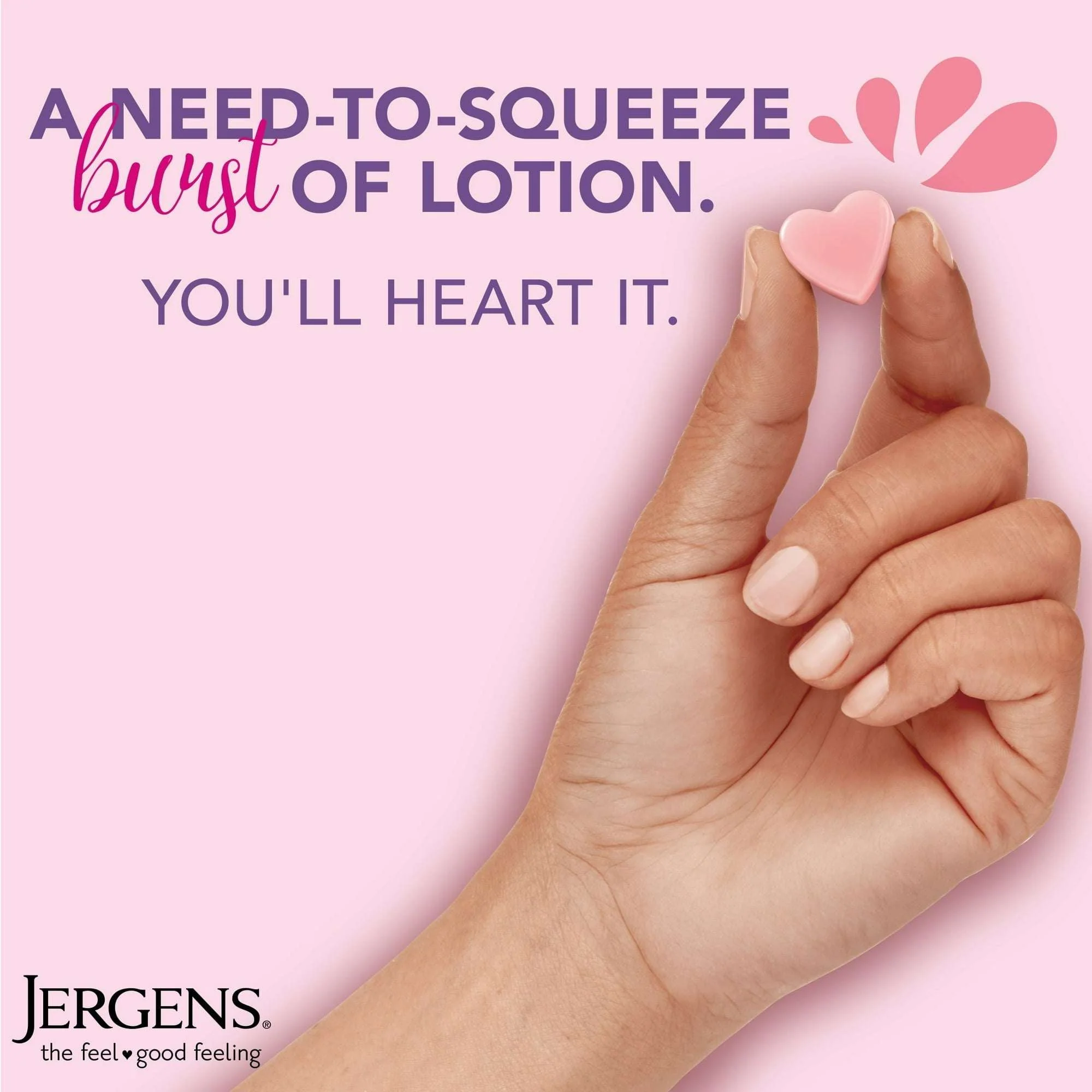Jergens Cherry Almond Lotion Bursts, Squishy Heart-Shaped Moisturizer Bursts, 38 Ct - Image 2
