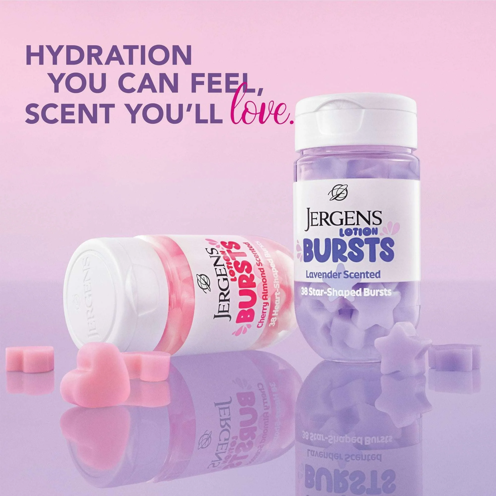 Jergens Cherry Almond Lotion Bursts, Squishy Heart-Shaped Moisturizer Bursts, 38 Ct - Image 4