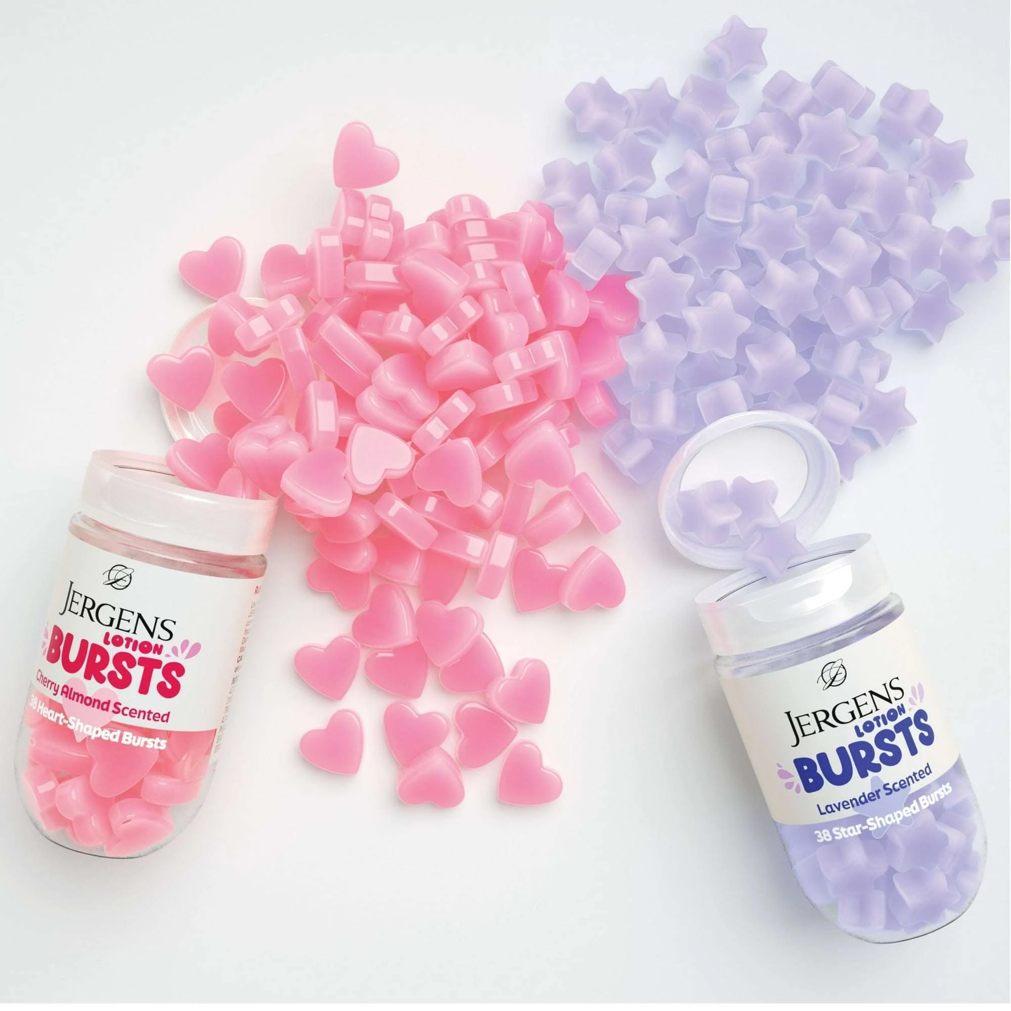 Jergens Cherry Almond Lotion Bursts, Squishy Heart-Shaped Moisturizer Bursts, 38 Ct - Image 7