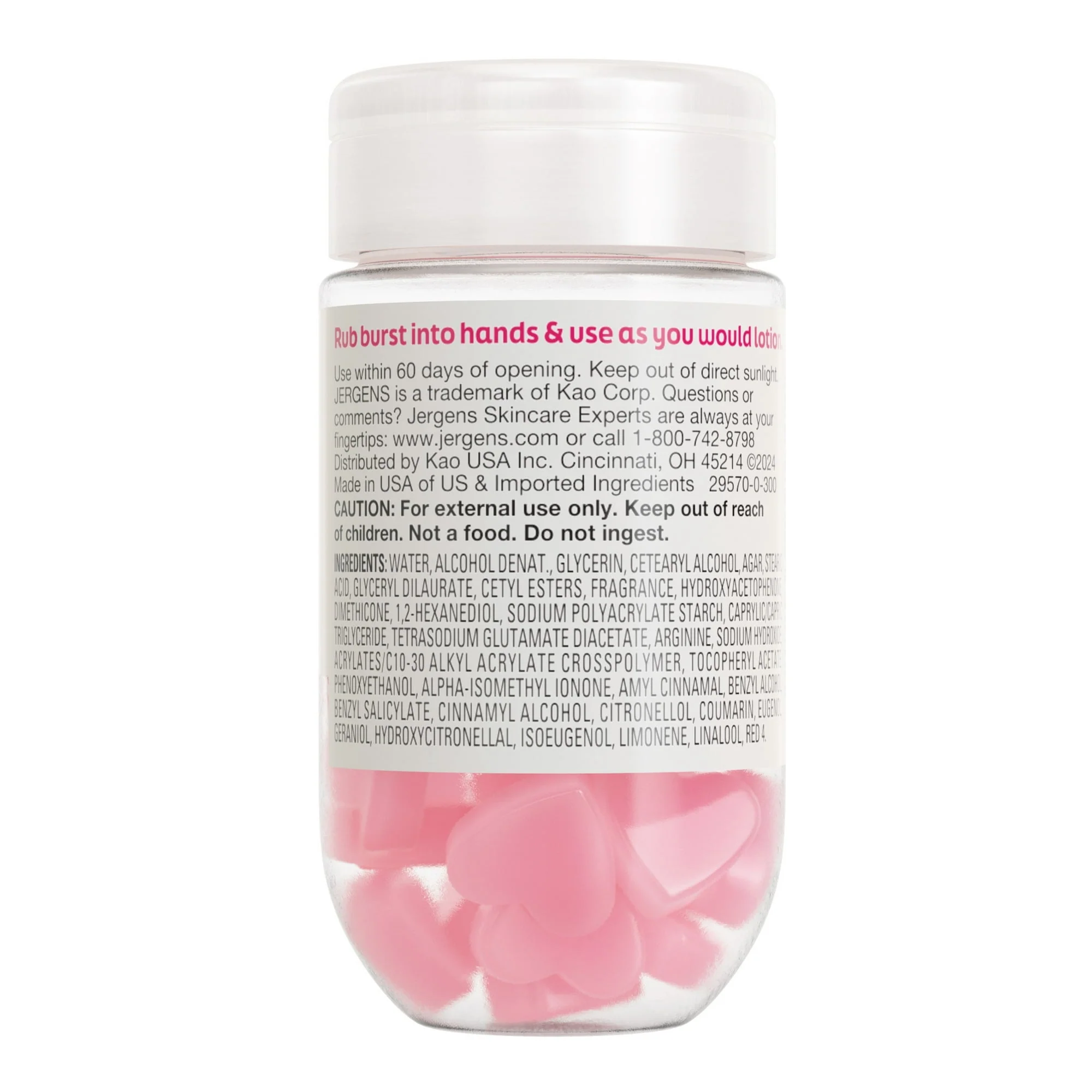 Jergens Cherry Almond Lotion Bursts, Squishy Heart-Shaped Moisturizer Bursts, 38 Ct - Image 9