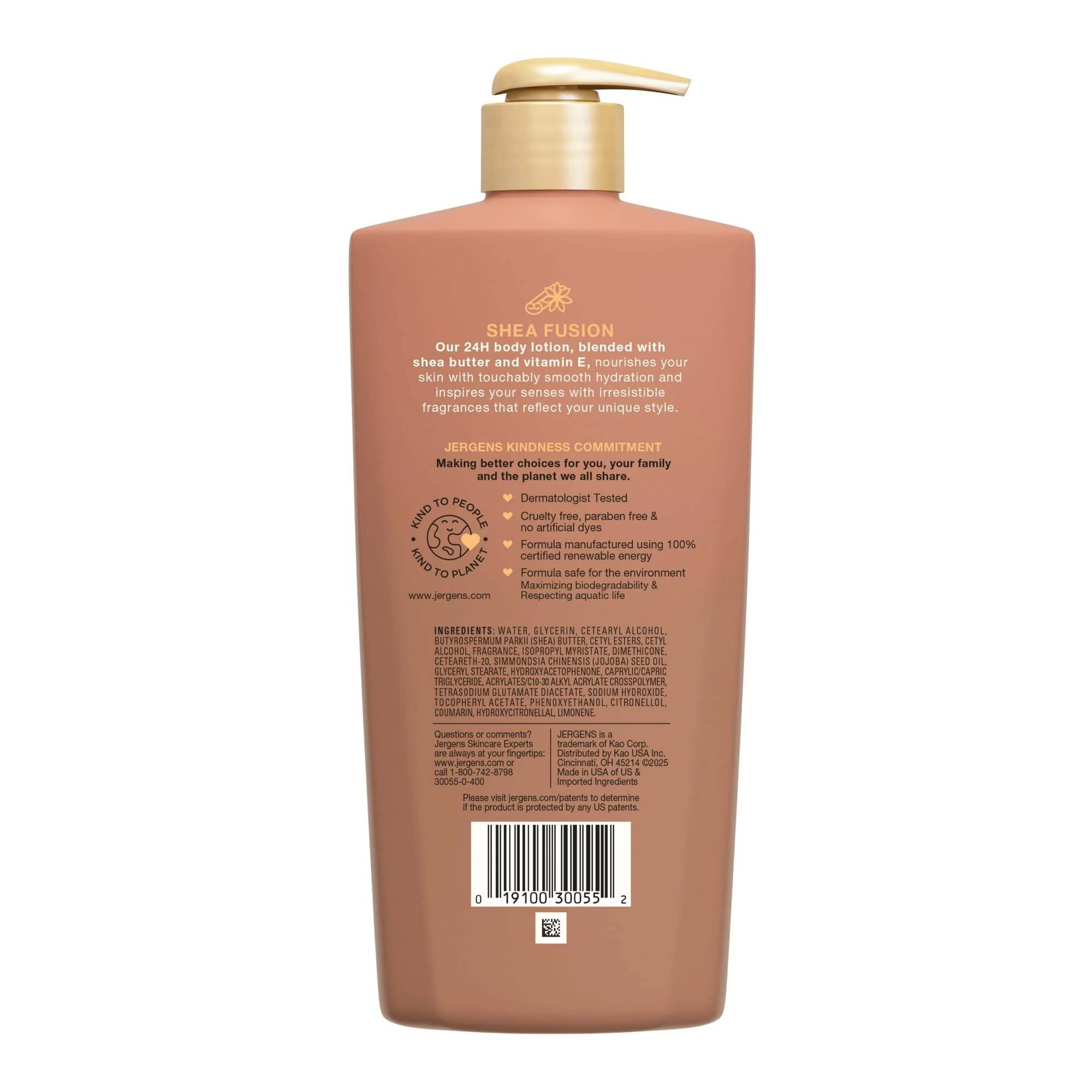 Jergens Shea Fusion Warm Amber Scented Body Lotion, Moisturizer for Dry Skin, 14 fl oz - Image 2