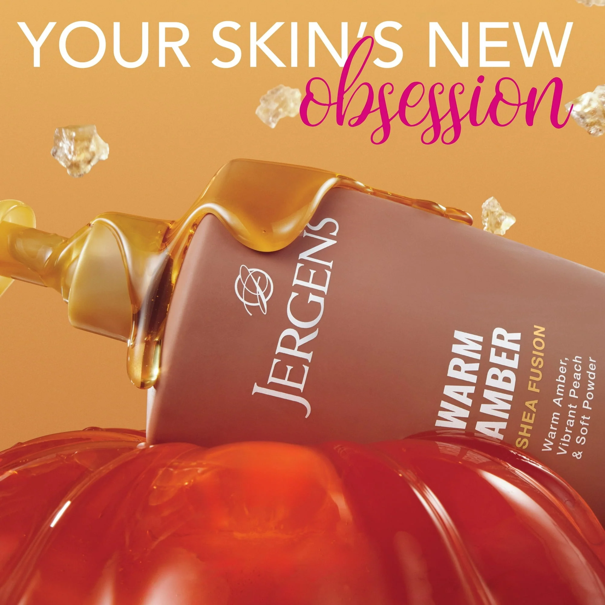 Jergens Shea Fusion Warm Amber Scented Body Lotion, Moisturizer for Dry Skin, 14 fl oz - Image 3
