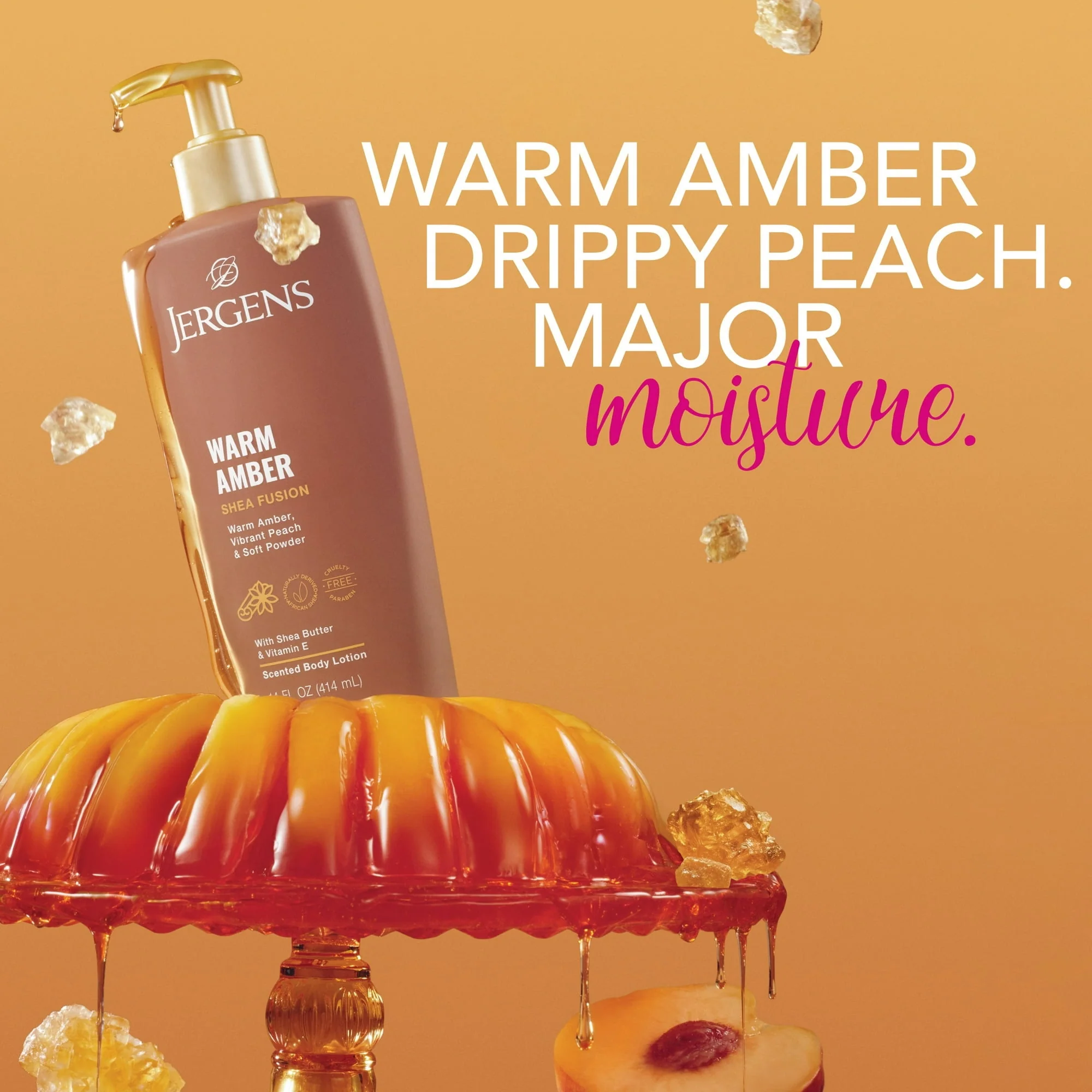 Jergens Shea Fusion Warm Amber Scented Body Lotion, Moisturizer for Dry Skin, 14 fl oz - Image 4