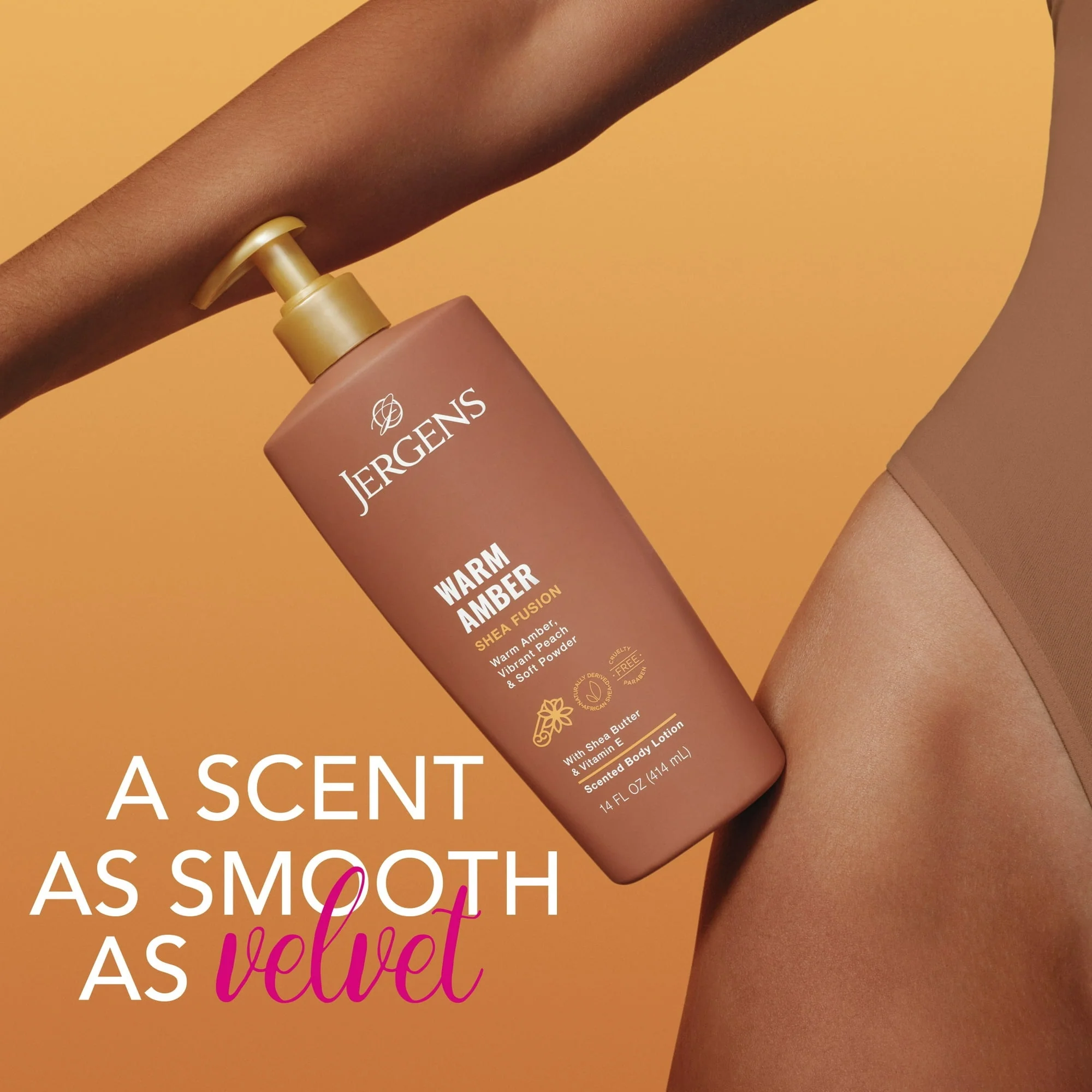 Jergens Shea Fusion Warm Amber Scented Body Lotion, Moisturizer for Dry Skin, 14 fl oz - Image 5