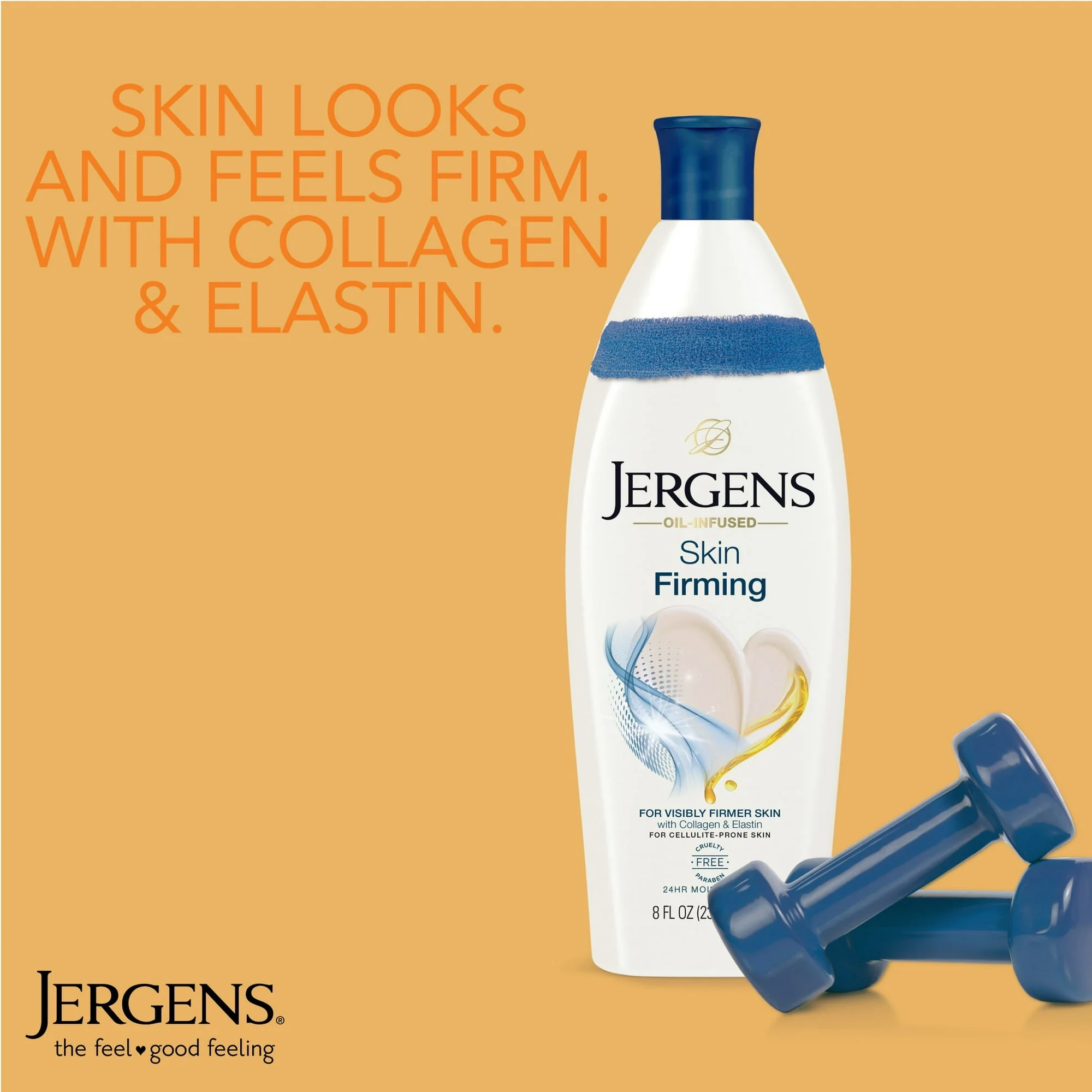 Jergens Skin Firming Body Lotion for Dry Skin, Moisturizer with Collagen, Elastin, 16.8 oz - Image 3
