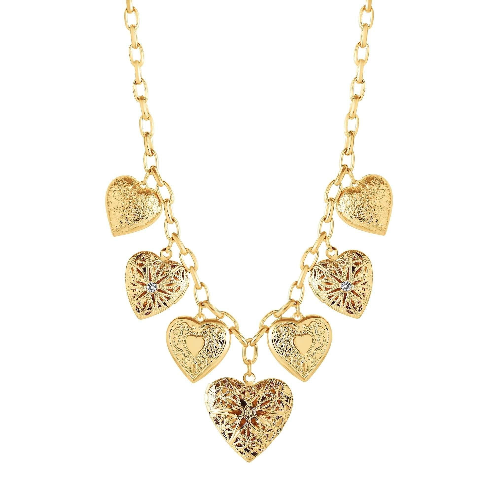 Jessica Simpson Women's Multi Heart Charm Necklace - Image 2