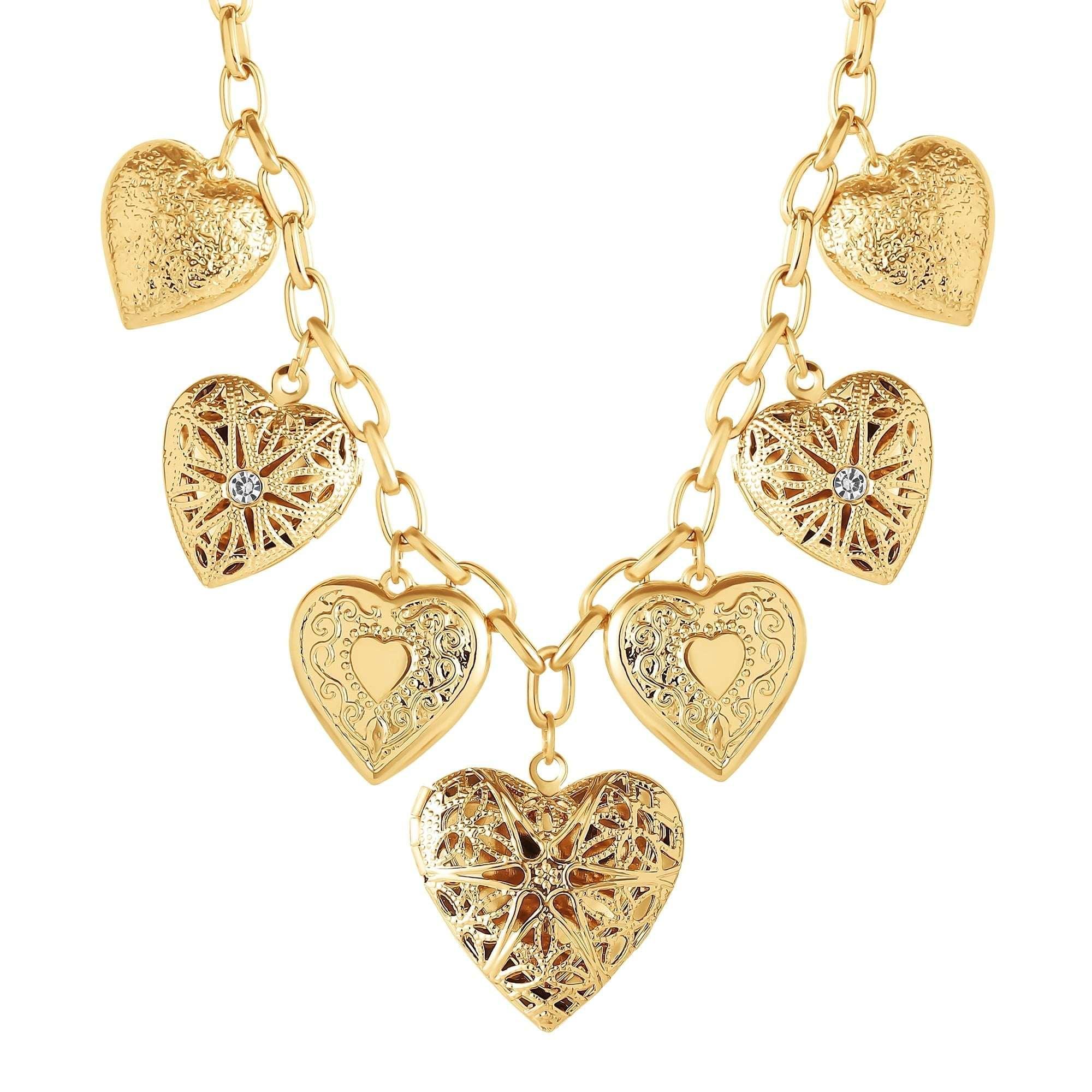 Jessica Simpson Women's Multi Heart Charm Necklace - Image 4