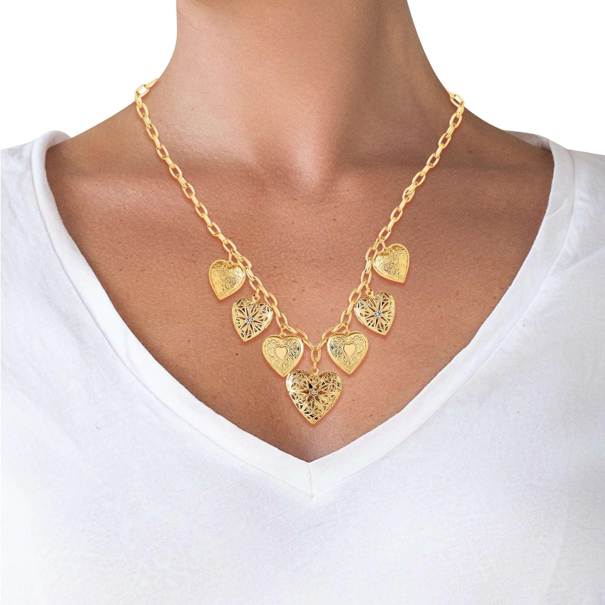 Jessica Simpson Women's Multi Heart Charm Necklace - Image 6
