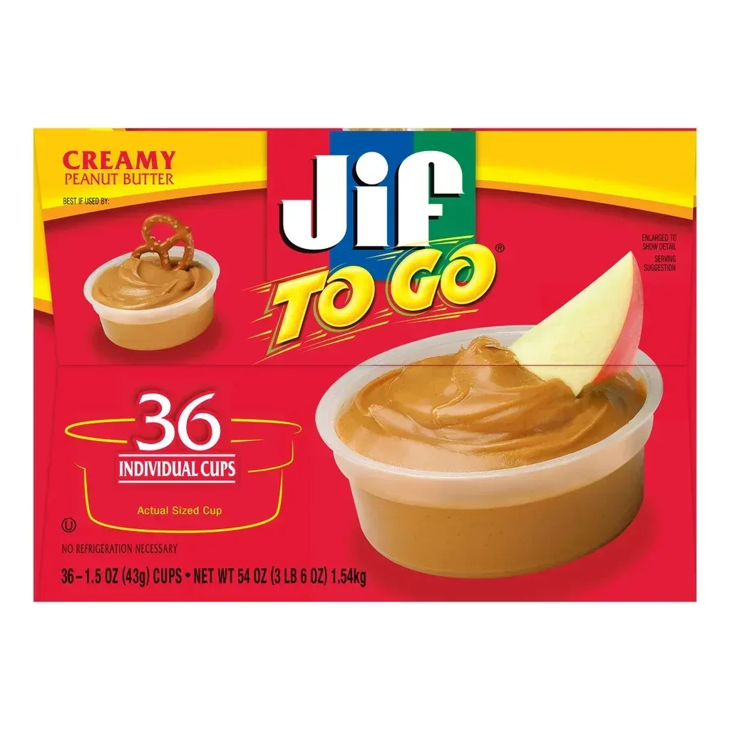 Jif To Go Peanut Butter Cups, Creamy, 1.5 oz, 36-count