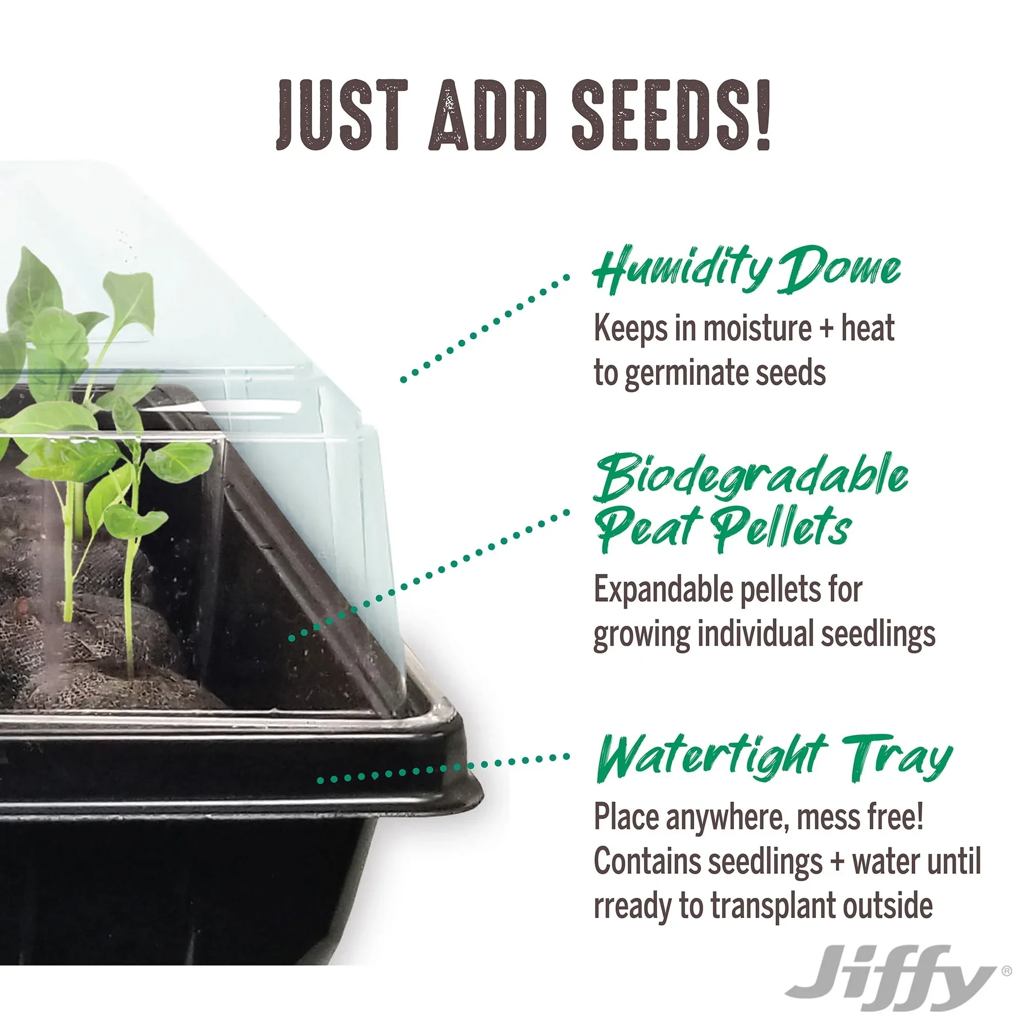 Jiffy 72 Cell Greenhouse Seed Starter Kit with 36mm Peat Pellets - Image 6
