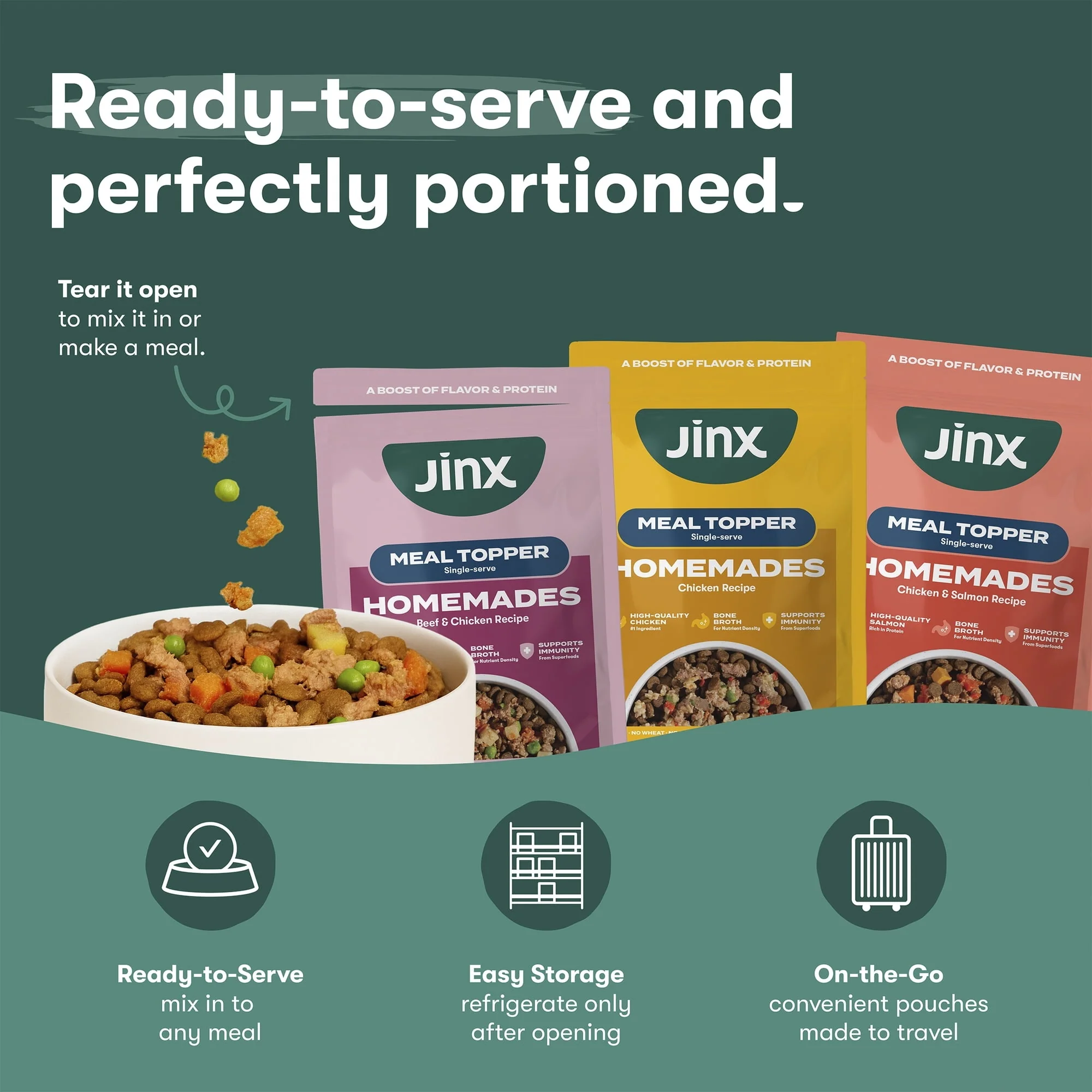Jinx Homemades Single Serve Value Pack Wet Natural Dog Food, Grain-Free, 3oz Variety Pack 18ct - Image 6