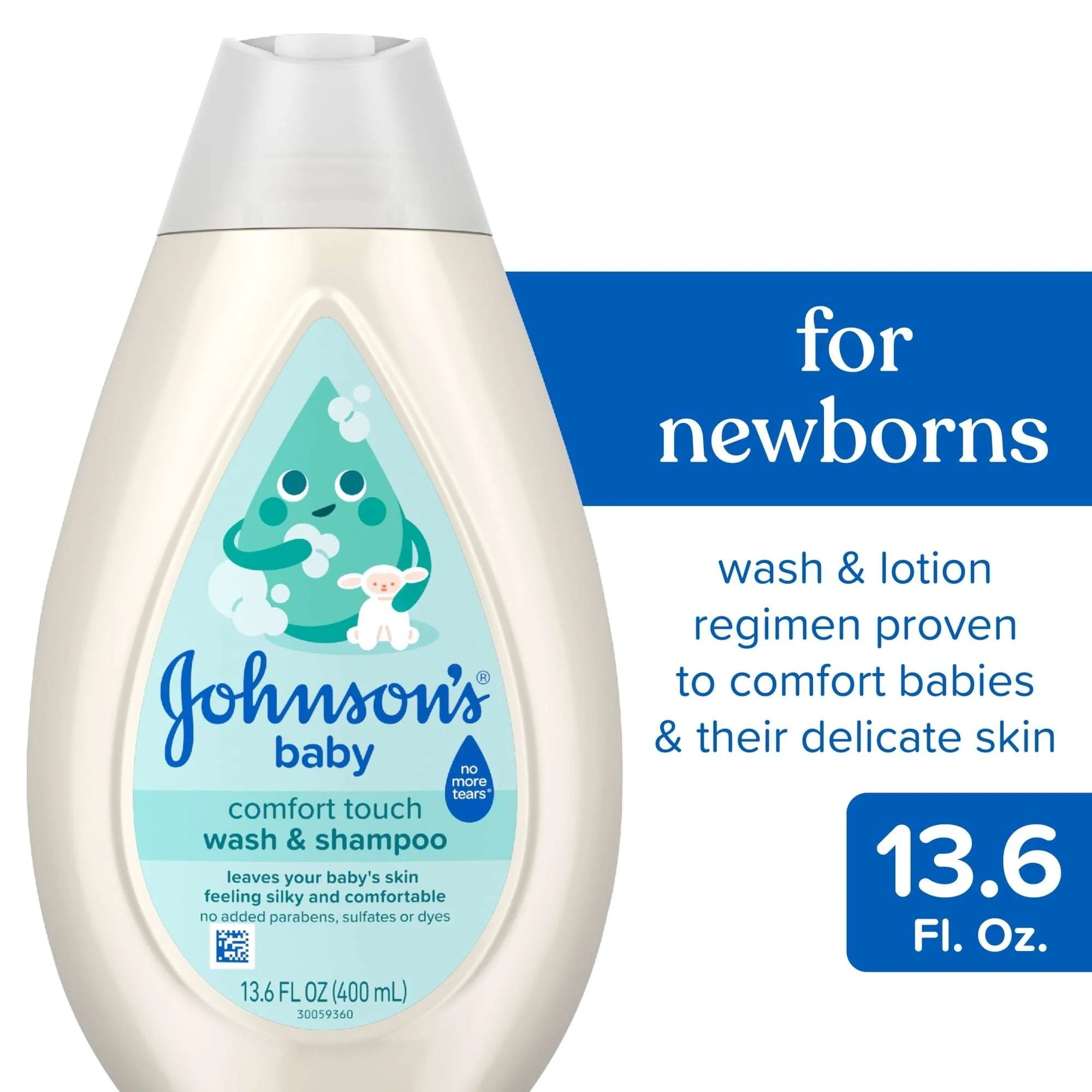Johnson's Baby Comfort Touch Newborn Wash & Shampoo, 13.6 fl. oz - Image 8