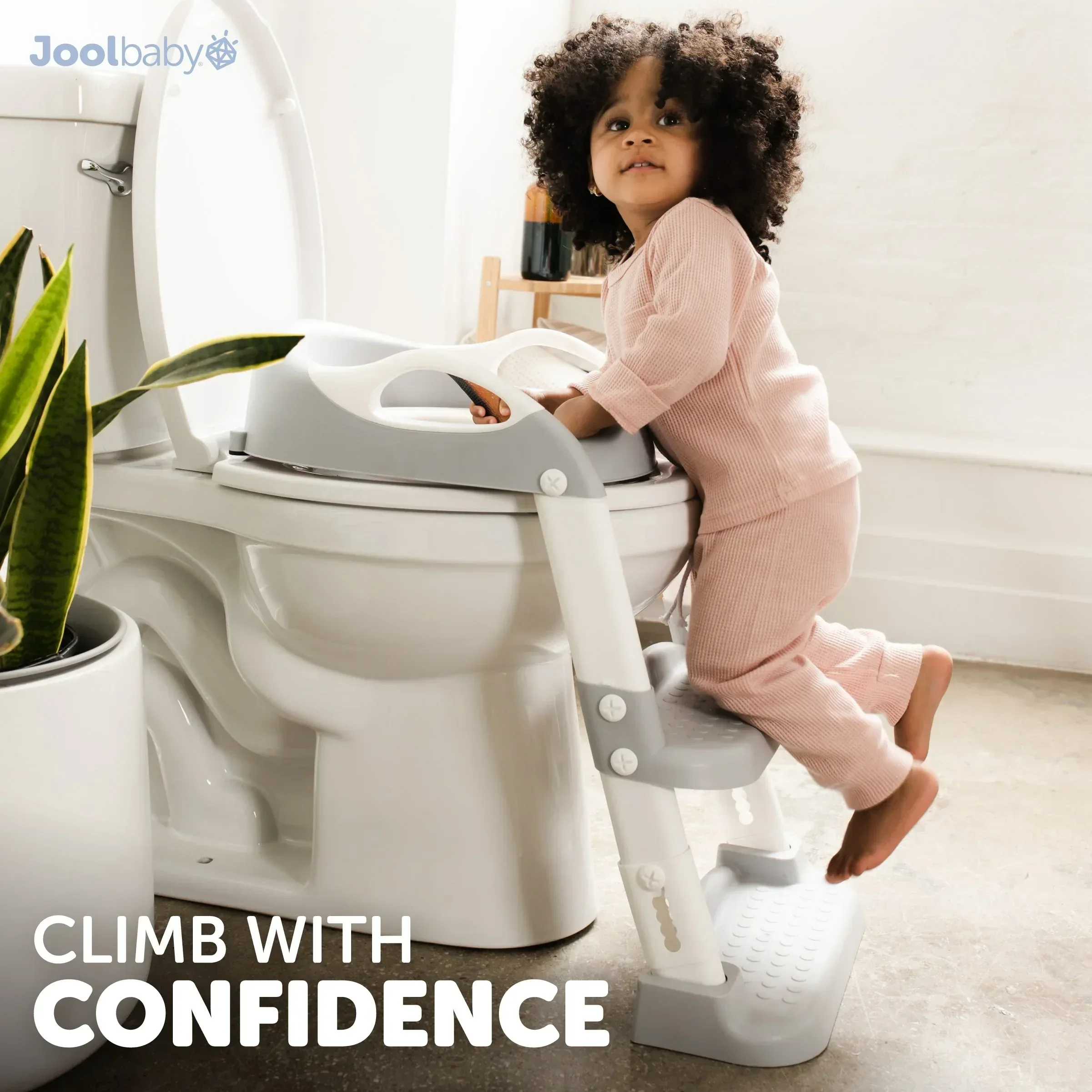 Jool Baby Potty Training Seat with 2 Step Ladder for Toddlers – Splash Guard, Adjustable Height (Gray) - Image 6