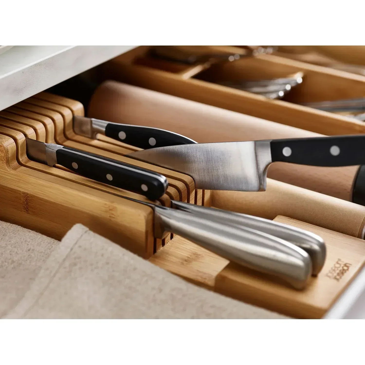 Joseph Joseph DrawerStore Bamboo 2-tier Knife Organizer - Image 3