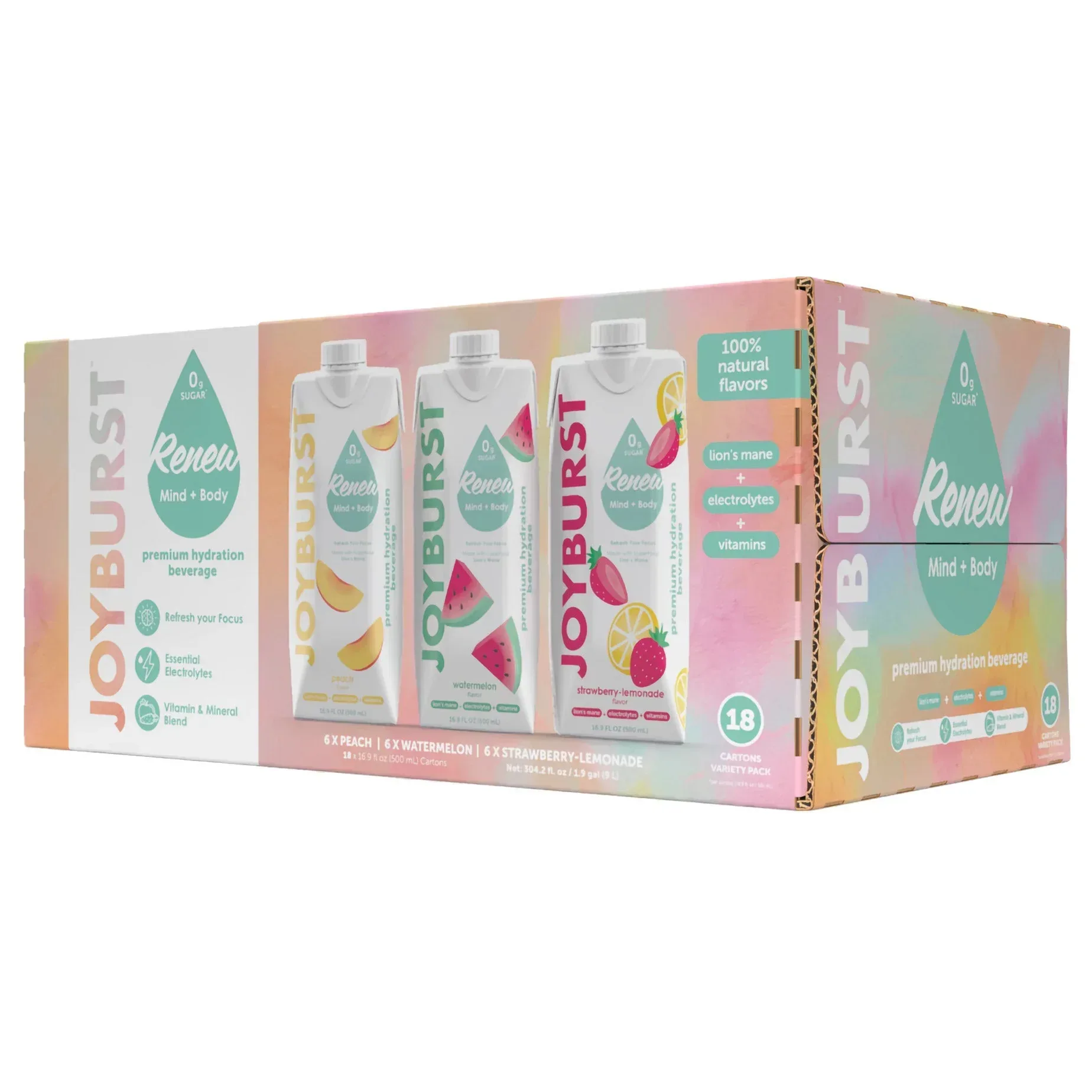 Joyburst Hydration Drink, Variety Pack, 16.9 oz, 18-count - Image 2