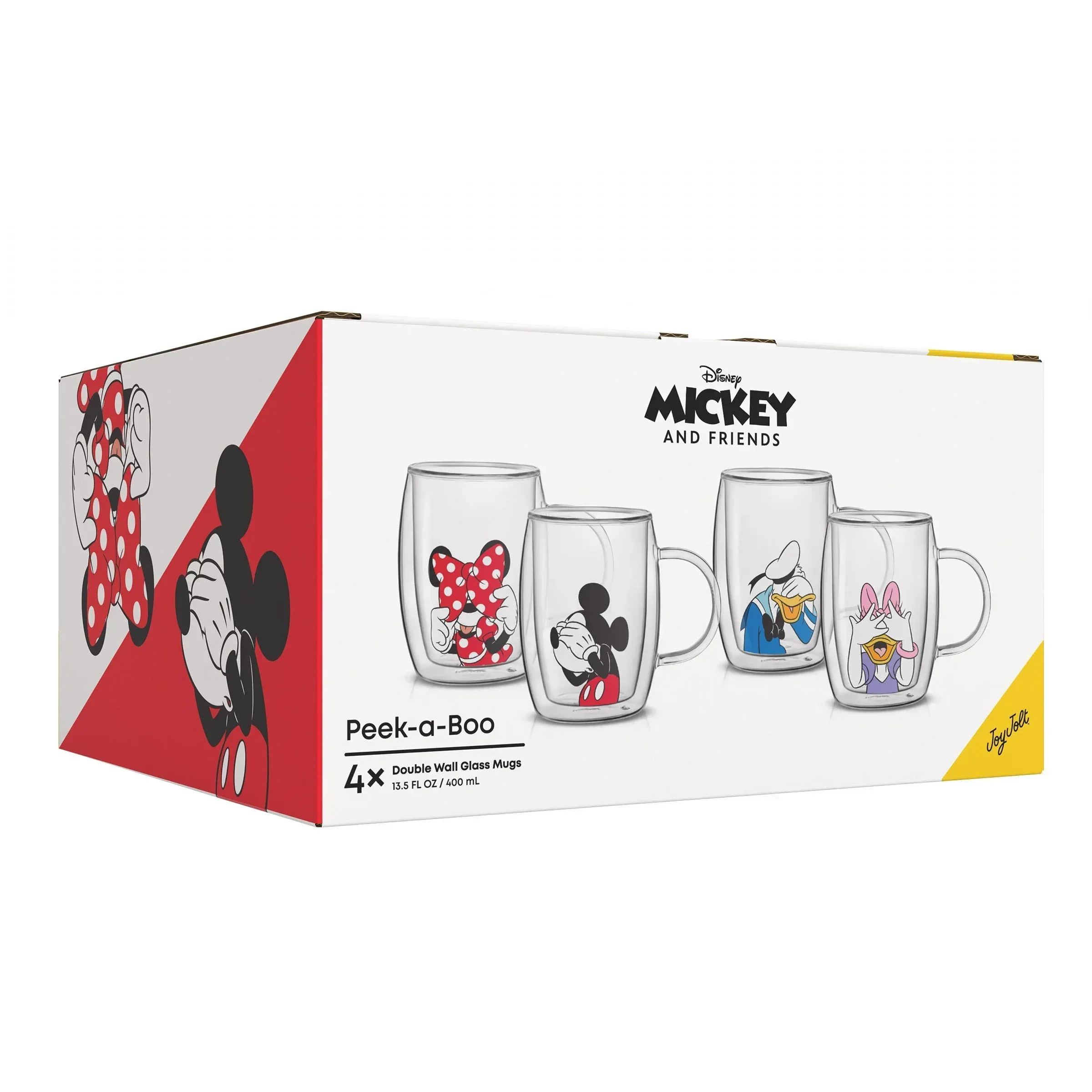 JoyJolt Disney Peek-a-Boo 13.5 oz Double Wall Glass Mug, Set of 4 - Image 8