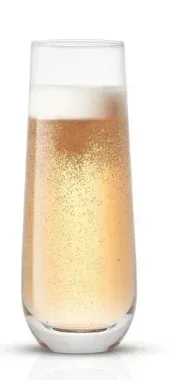 JoyJolt Milo Stemless Champagne Flutes Set of 4 9.4oz Champagne Glasses Mimosa Glasses Set - Image 2