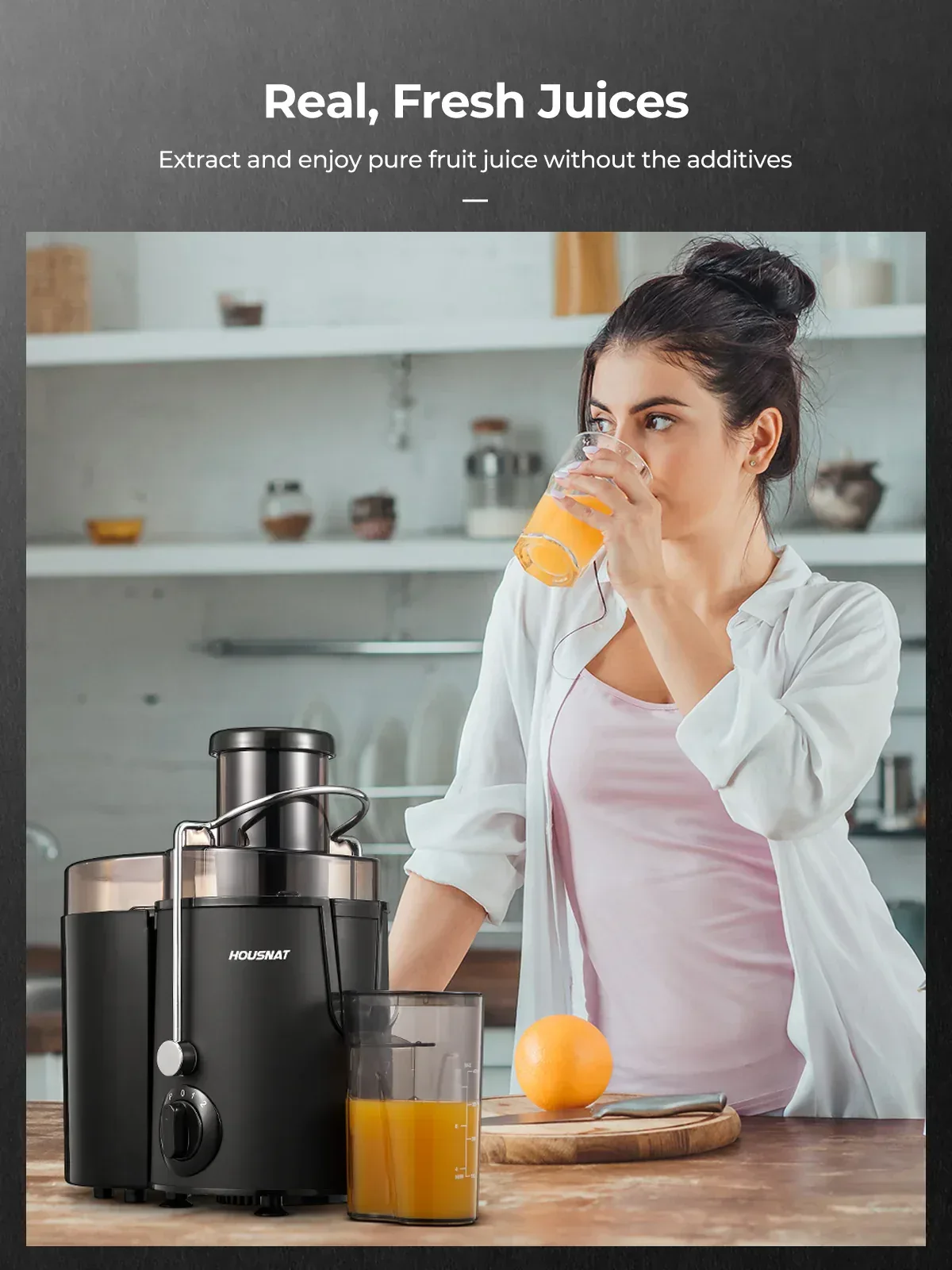 Juicer Machine with Wide Mouth 3" Feed Chute for Fruits and Vegetables, Black - Image 3