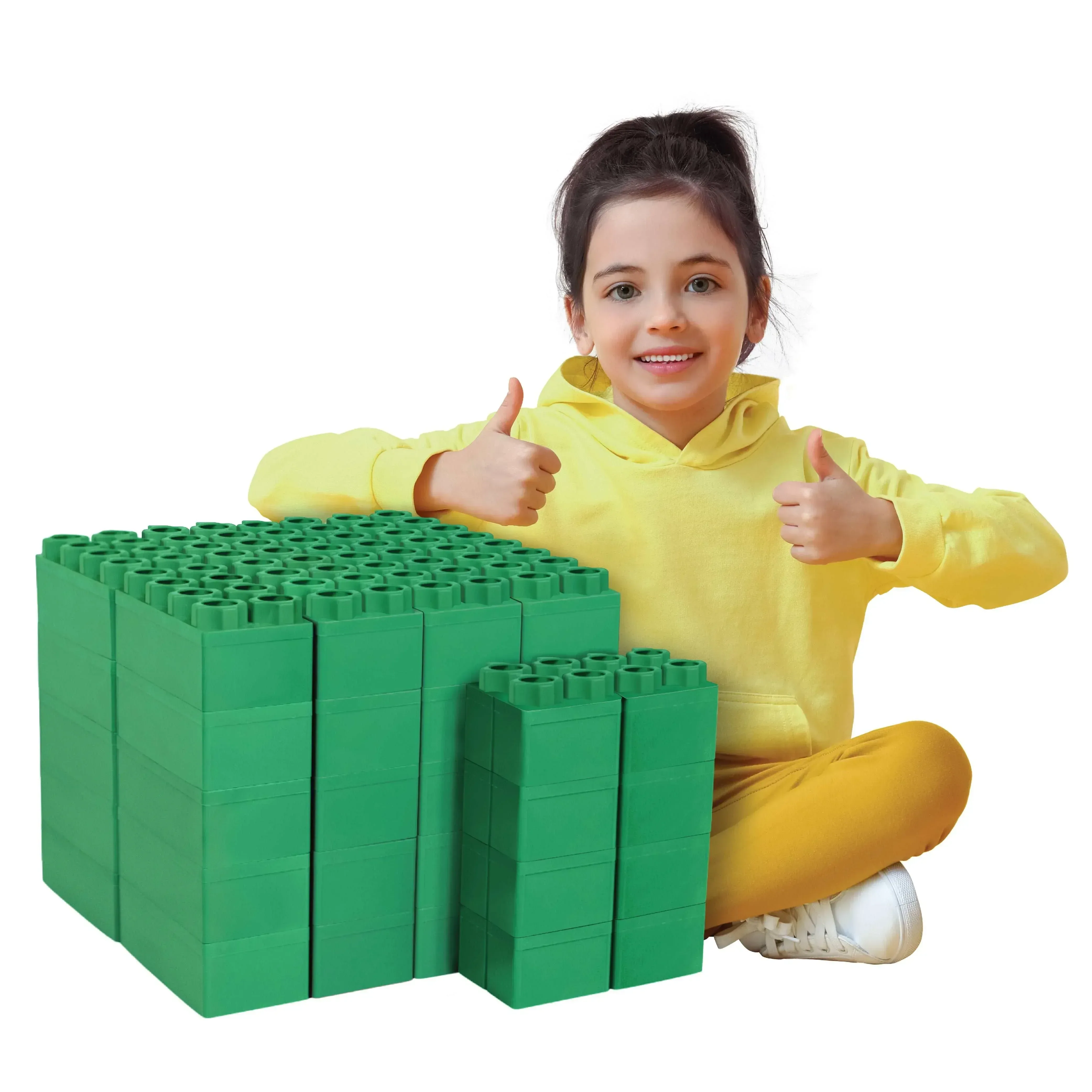 Jumbo Building Blocks - Black 48 pc Set for Kids Ages 3-8 for Indoor & Outdoor Play - Image 8