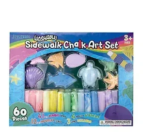 Juscreate Sidewalk Chalk Set, 60 Pc.