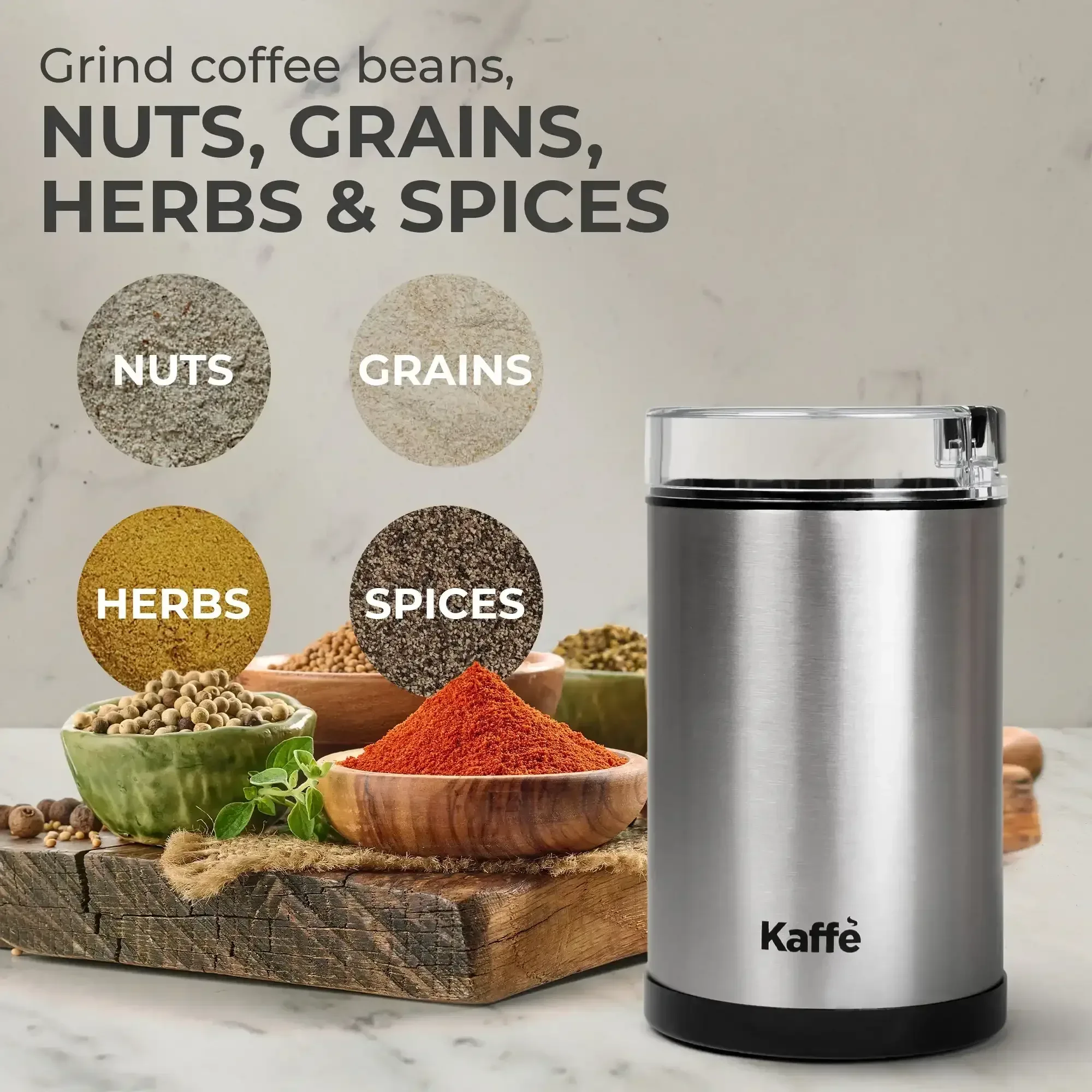 Kaffe Coffee Grinder Electric Copper, (3.5oz/14 Cup) w Free Cleaning Brush - Image 11