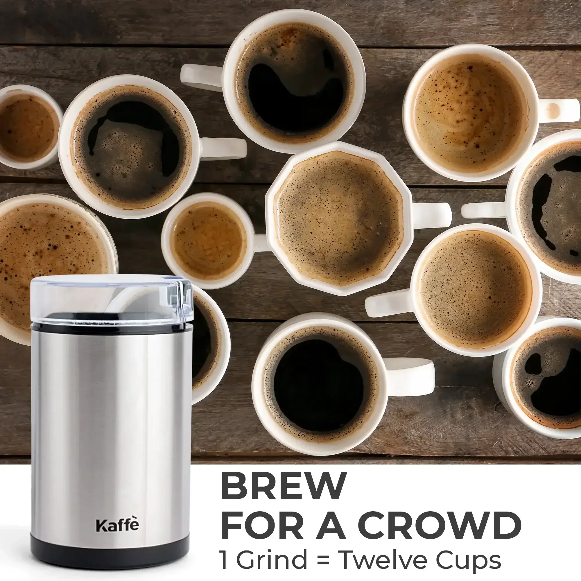 Kaffe Coffee Grinder Electric Copper, (3.5oz/14 Cup) w Free Cleaning Brush - Image 12