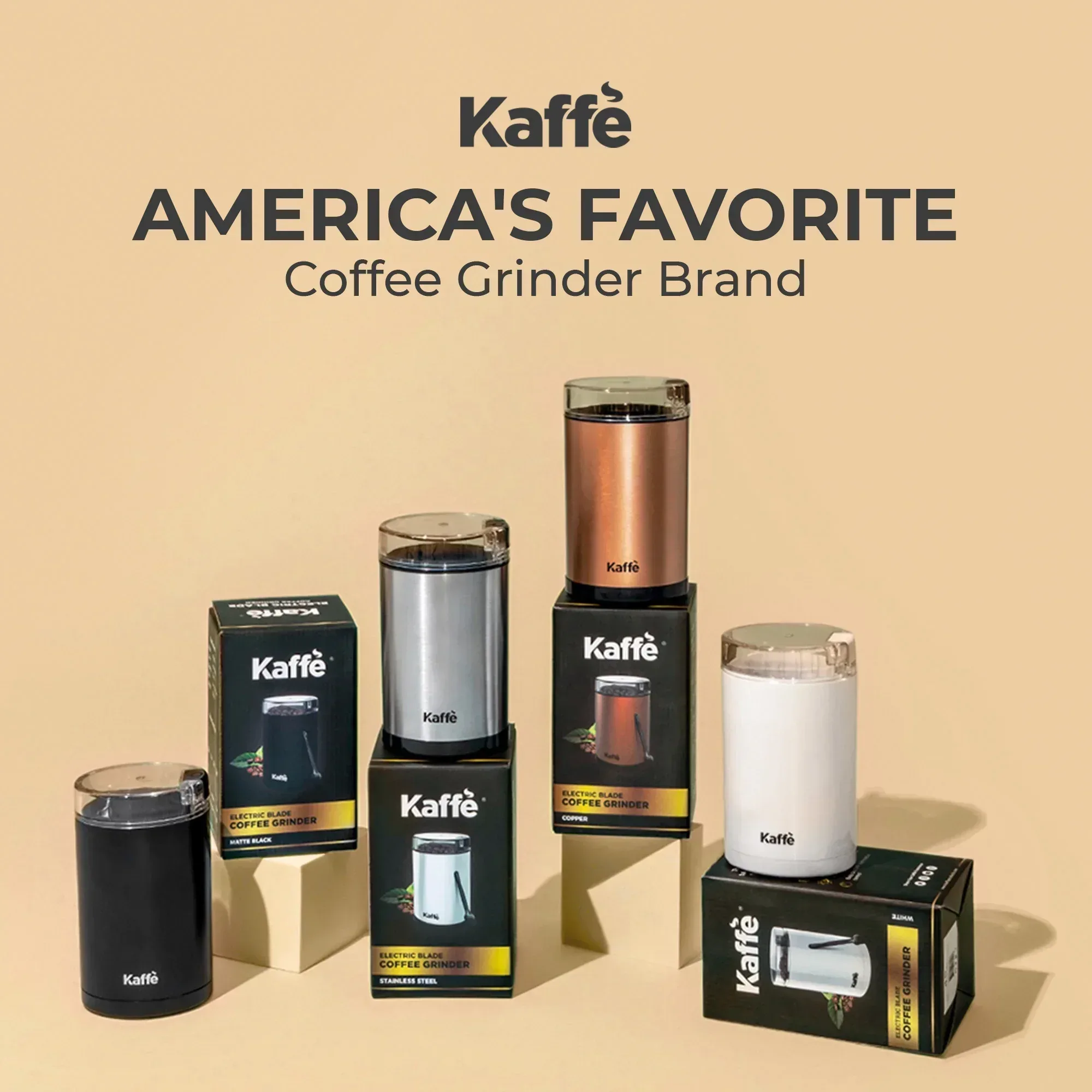 Kaffe Coffee Grinder Electric Copper, (3.5oz/14 Cup) w Free Cleaning Brush - Image 13