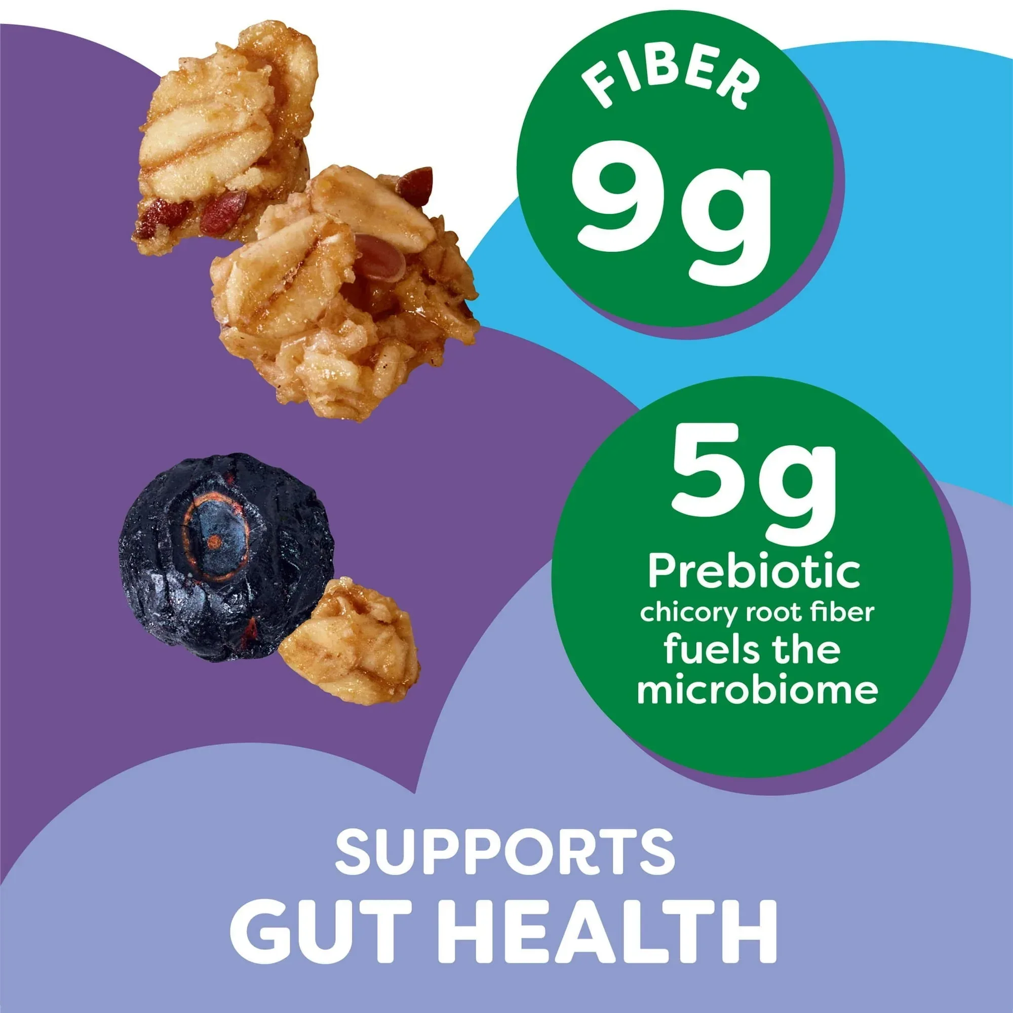 Kashi Gut Health Blueberry Almond Granola, Prebiotics and High Fiber, Whole Grain, 8 oz - Image 4