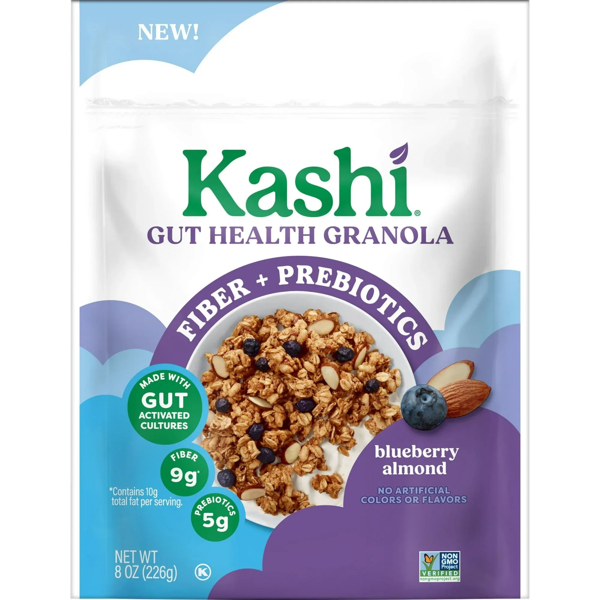 Kashi Gut Health Blueberry Almond Granola, Prebiotics and High Fiber, Whole Grain, 8 oz - Image 8