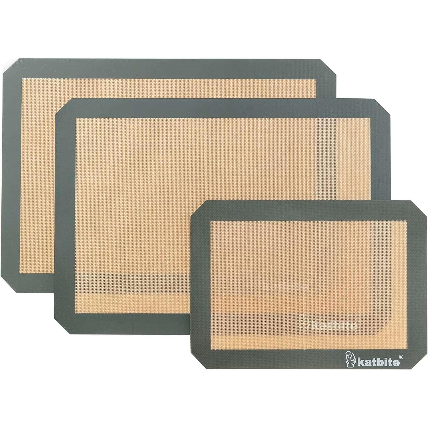 Katbite Silicone Baking Mat 3PCS 11.6 in x 16.5 in Reusable & Nonstick Bakeware Mats,Black - Image 9