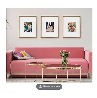 Kate and Laurel Adlynn Wall Picture Set of 3 Frame Set - Gold