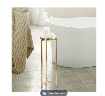 Kate and Laurel Aguilar Modern Drink Table - White and Gold