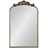 Kate and Laurel Arendahl Traditional Arch Mirror, 19" x 30.75", Gold, Baroque Inspired Wall Decor - Image 2