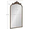 Kate and Laurel Arendahl Traditional Arch Mirror, 19" x 30.75", Gold, Baroque Inspired Wall Decor - Image 3