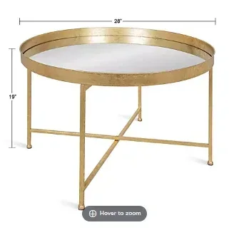 Kate and Laurel Celia Modern Round Coffee Table - Black and Gold - Image 3