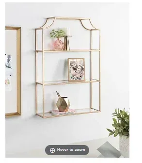 Kate and Laurel Ciel Glam 3-Tier Scalloped Wall Shelf - Gold