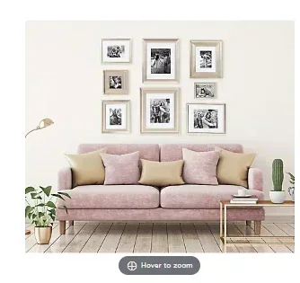 Kate and Laurel Odessa Gallery Wall 8 Piece Frame Set with Assorted Size Frames - Champagne Gold