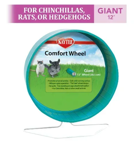Kaytee Comfort Wheel Giant for Chinchillas, Rats and Other Small Animals, Plastic Exercise Wheel, 12 Inches, Blue - Image 2