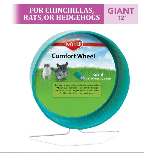 Kaytee Comfort Wheel Giant for Chinchillas, Rats and Other Small Animals, Plastic Exercise Wheel, 12 Inches, Blue - Image 2